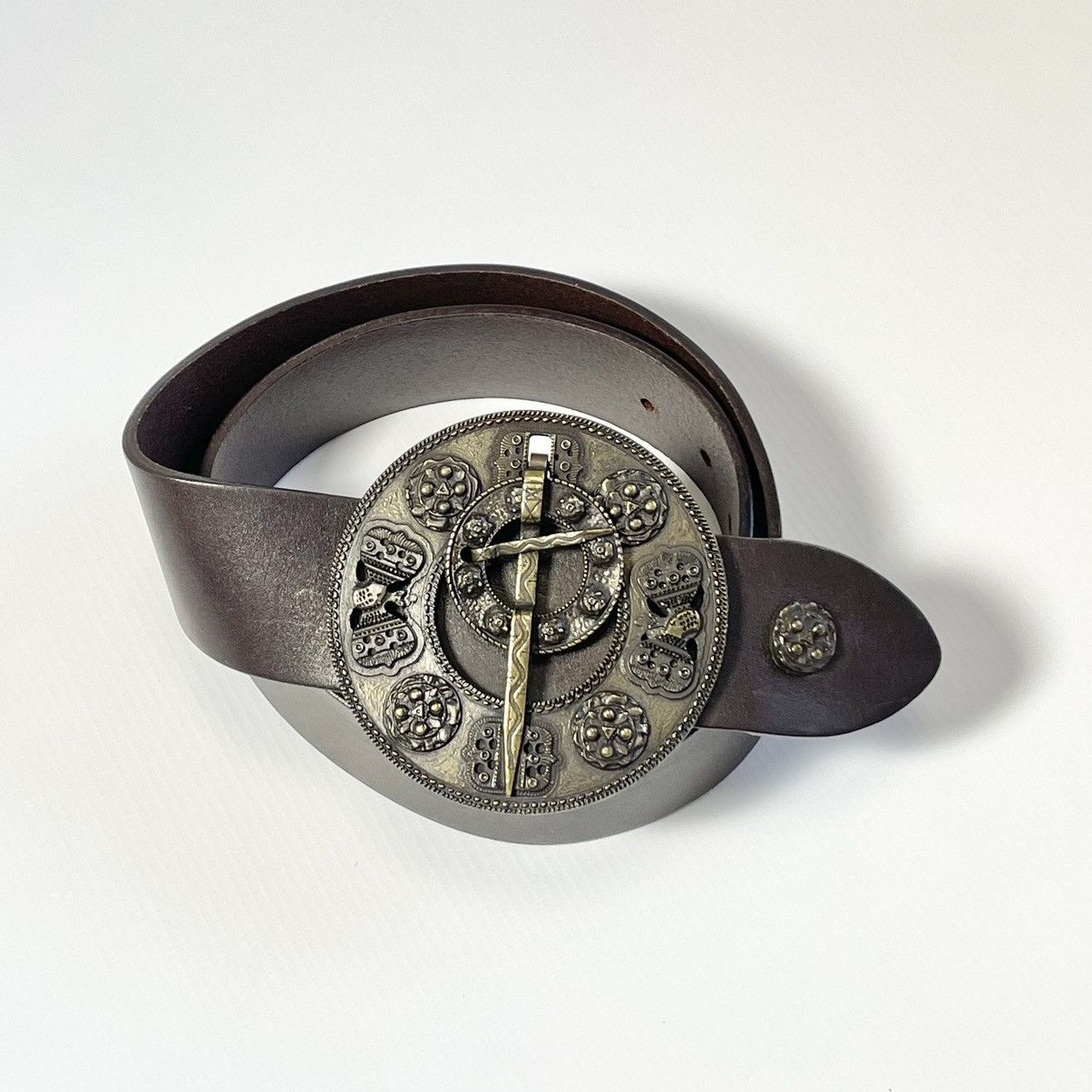 Dries Van Noten Early 2000s ‘Dagger Western’ Buckle Belt Size 32 - 16 Thumbnail