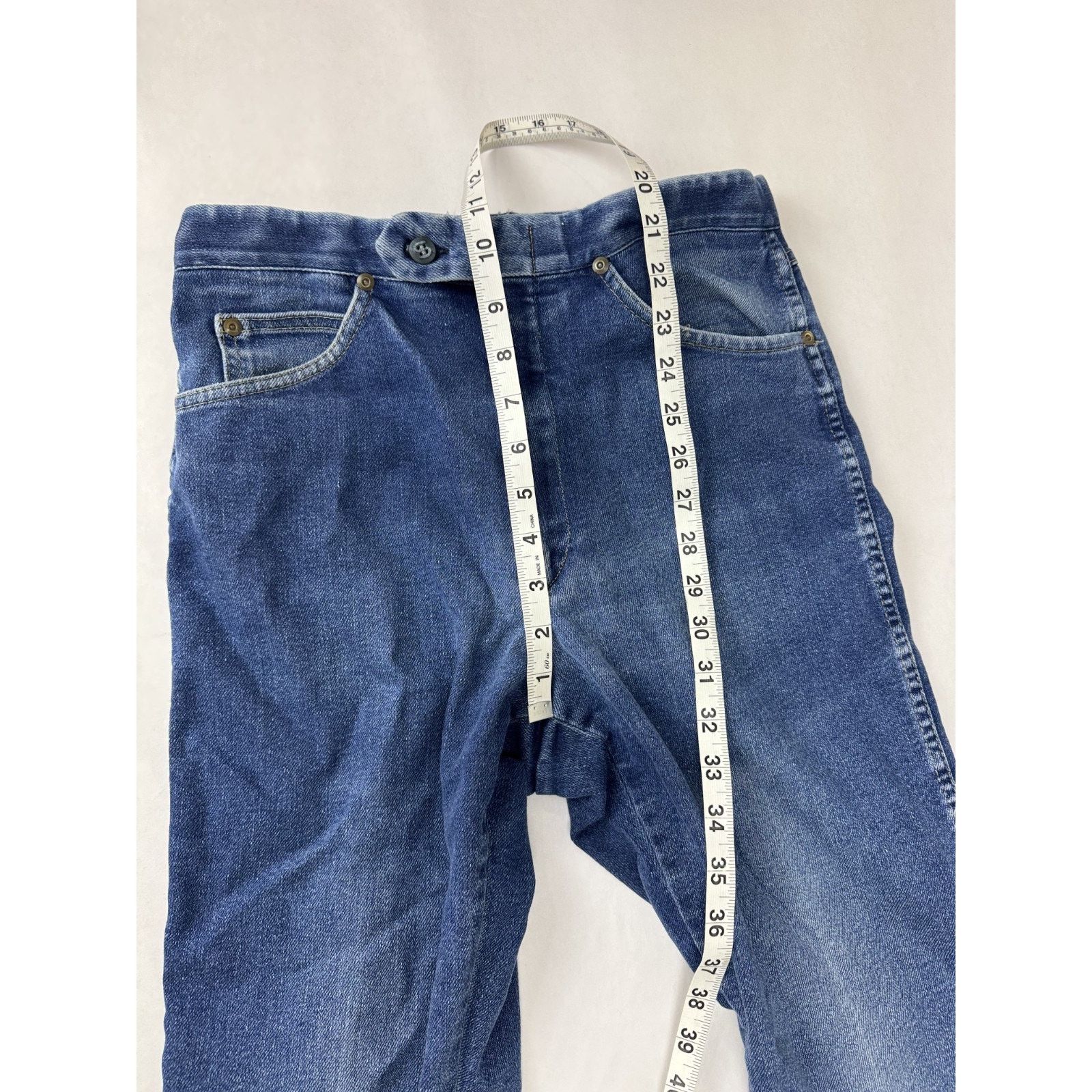 Other 1970s Vintage Sansabelt Jeans Blue High Rise Built-In USA 28 Size 28" / US 6 / IT 42 - 4 Thumbnail