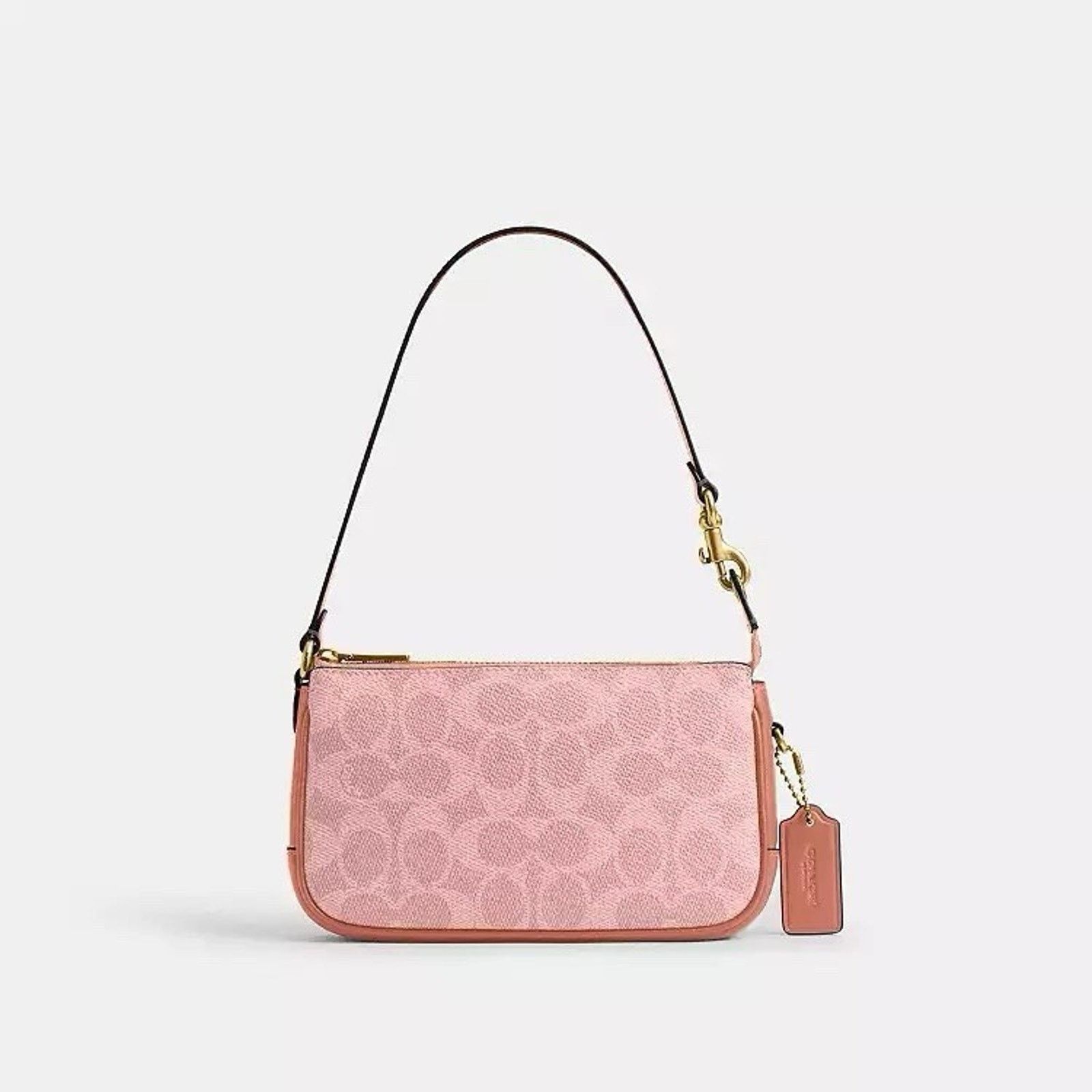 Coach NWT Coach Plaza Bag 18 Signature Canvas Leather Powder Pink Size ONE SIZE - 7 Thumbnail