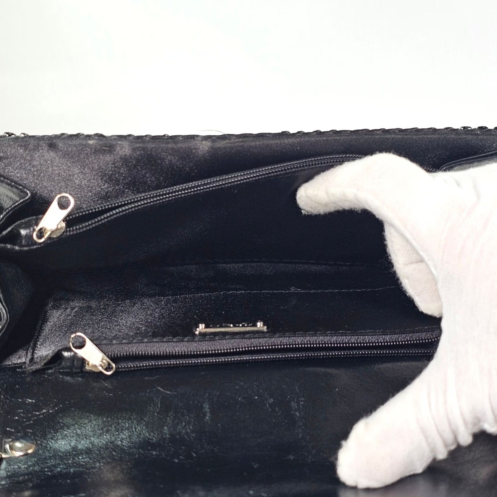 Aldo Aldo Black Mesh Evening Clutch Bag with Chain Strap Silver Accent - Small, Silver Hardware, 9in Wide, 6in High, Formal Party Wedding, Women, Clutch Size ONE SIZE - 5 Thumbnail