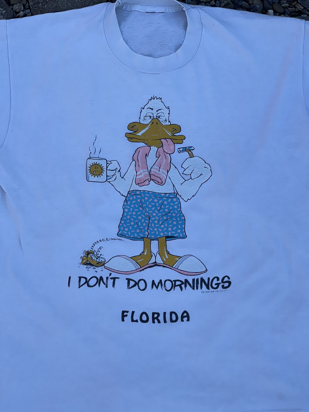 Vintage 1988 Donald Duck vintage Florida white t-shirt tee Size US L / EU 52-54 / 3 - 4 Thumbnail