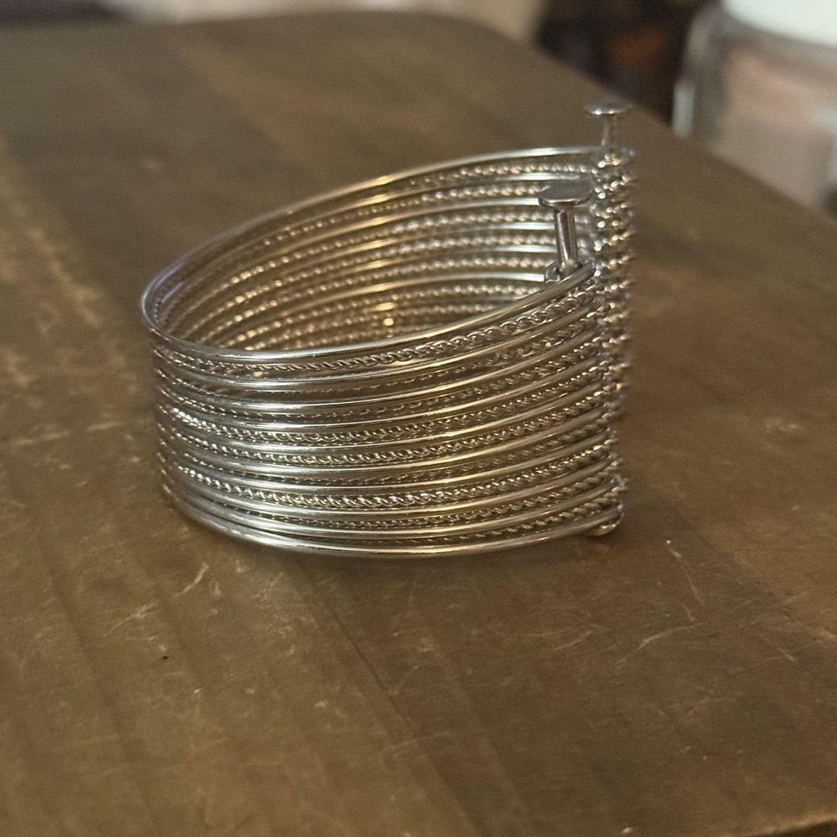 Vintage Vintage Park Lane silver tone multi bangle cuff bracelet Size ONE SIZE - 5 Thumbnail