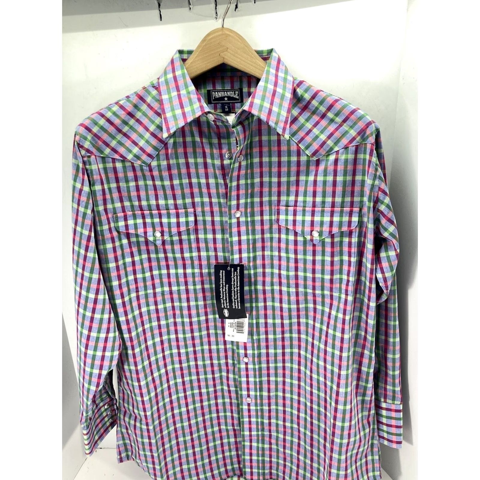 Vintage Panhandle Slim Western Pearl Snap Shirt Men Medium 16/33 Purple Long Sleeve NWT Size US M / EU 48-50 / 2 - 2 Thumbnail