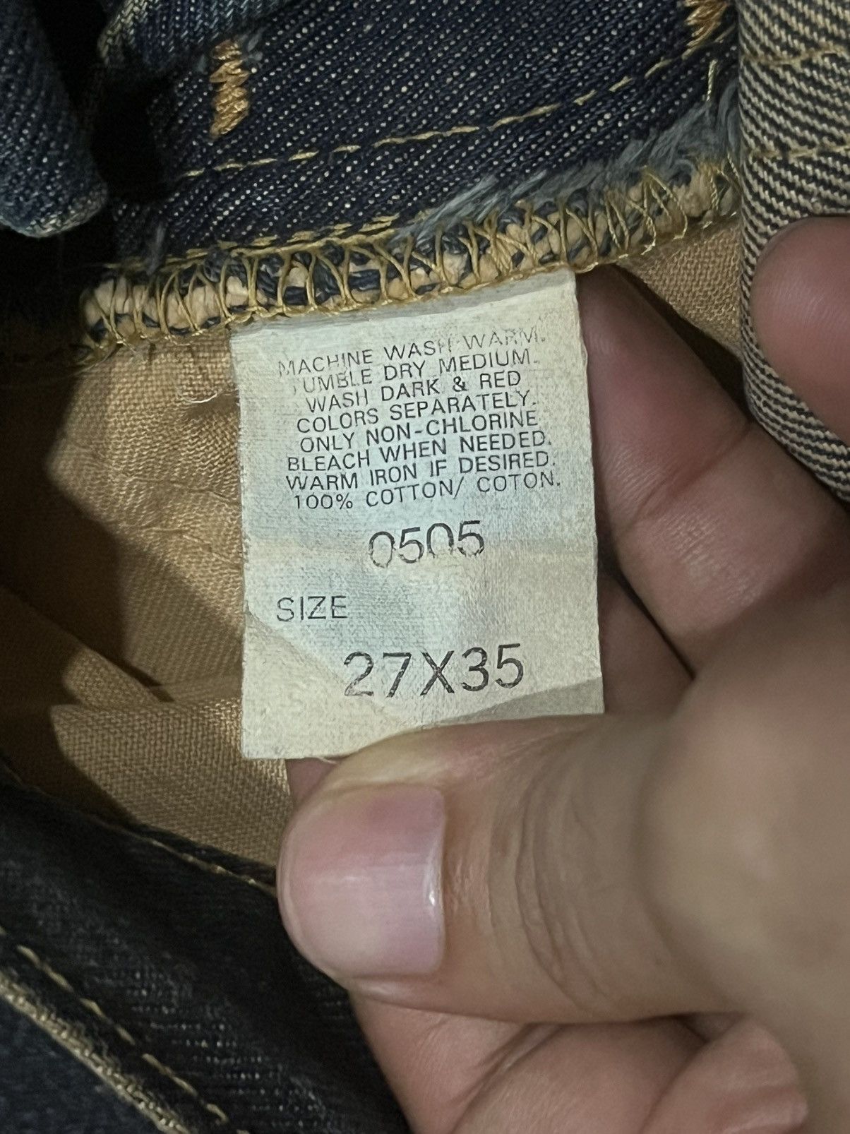 Vintage ⚡️Selvedge⚡️Vintage Lee Riders Sanforized Mud Washed Jeans Size US 27 - 22 Thumbnail