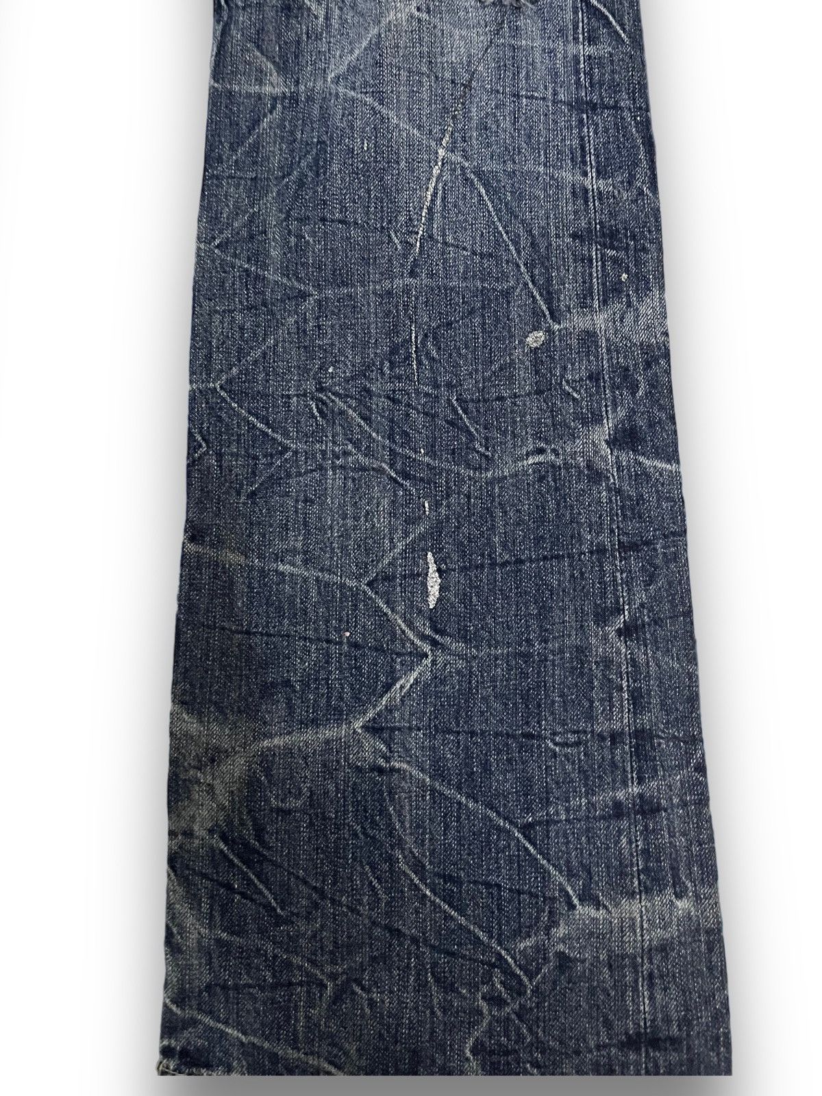 14th Addiction Vintage Japanese Brand Honeycomb Distress Flare Style denim Size US 33 - 4 Thumbnail