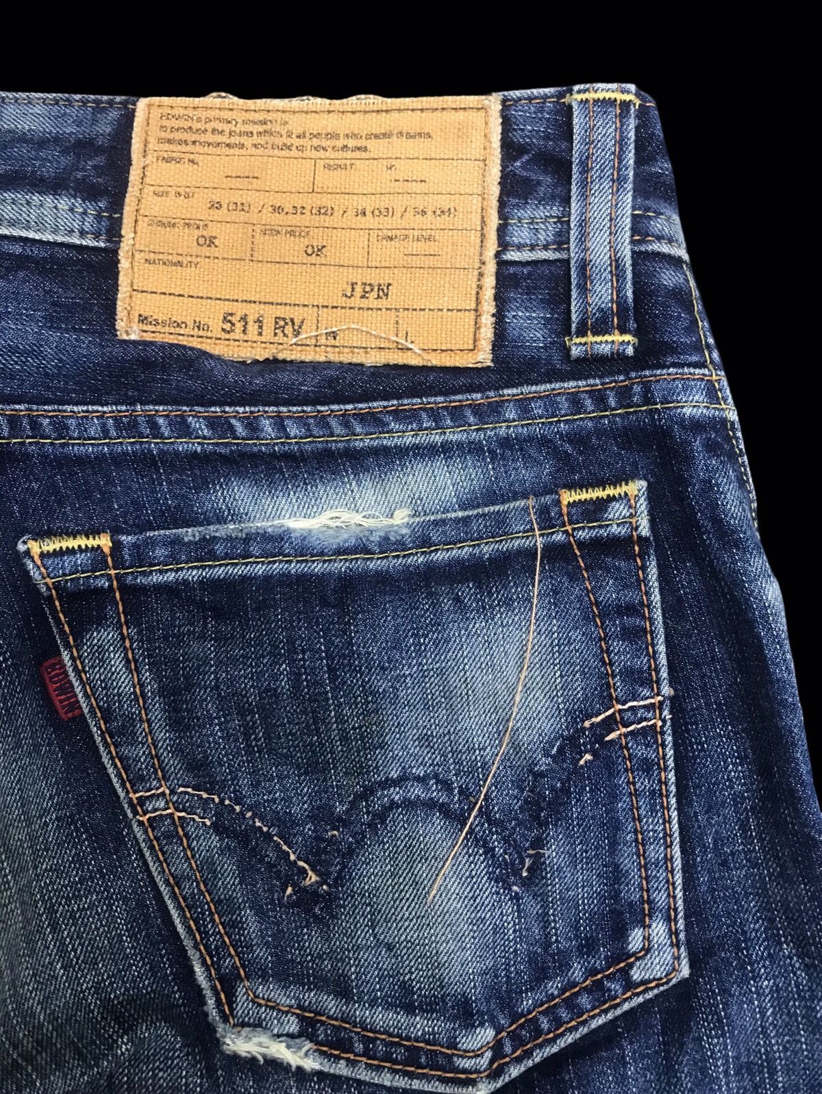 Edwin 💥FLARE💥ARCHIVAL EDWIN 511 RV STONEWASH FLARE DENIM F258 Size US 29 - 18 Thumbnail