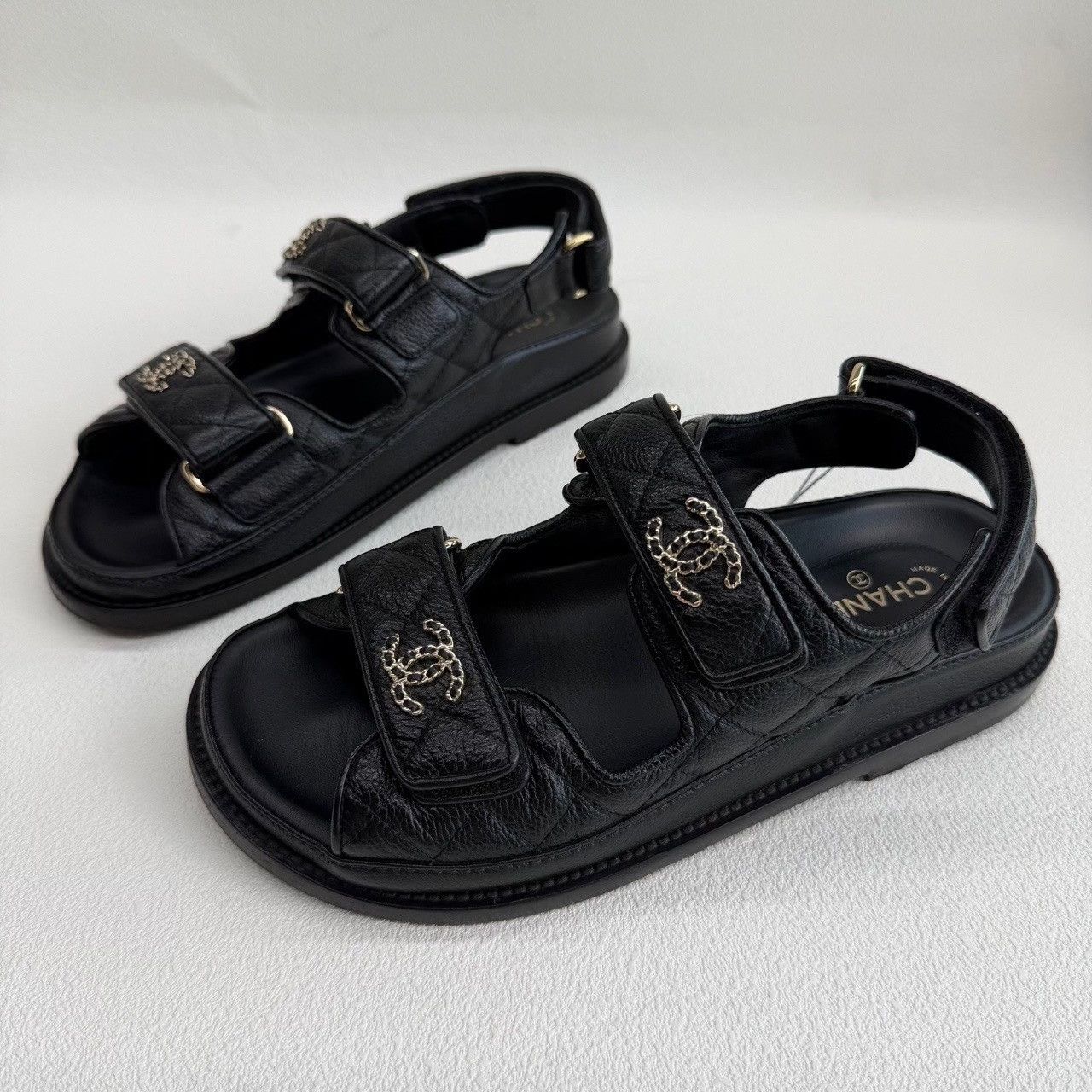 Chanel Chanel Black Sandals us_6 Women Size US 6 / IT 36 - 1 Thumbnail