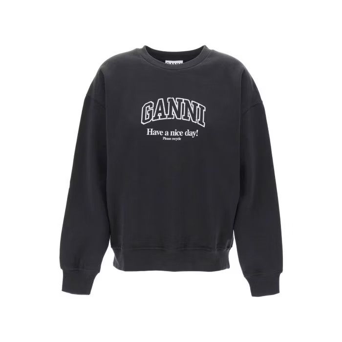 image of Ganni O1S22I1N0524 Oversized Sweatshirt In Black, Women's (Size XS)