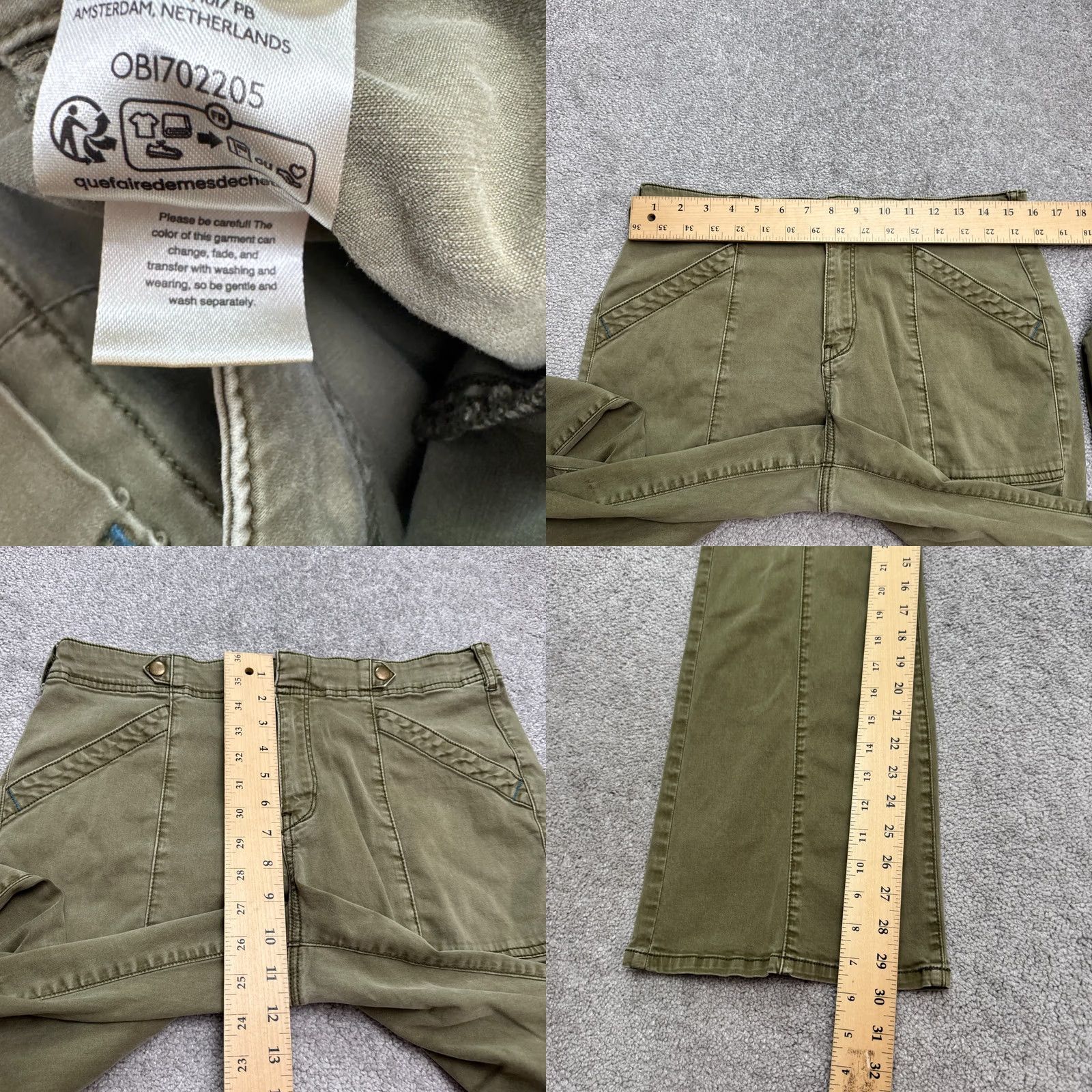 Anthropologie VINTAGE Anthropologie Pilcro Demilune Bootcut Flared Pants Womens 30 Green High Rise Size 30" / US 8 / IT 44 - 9 Thumbnail