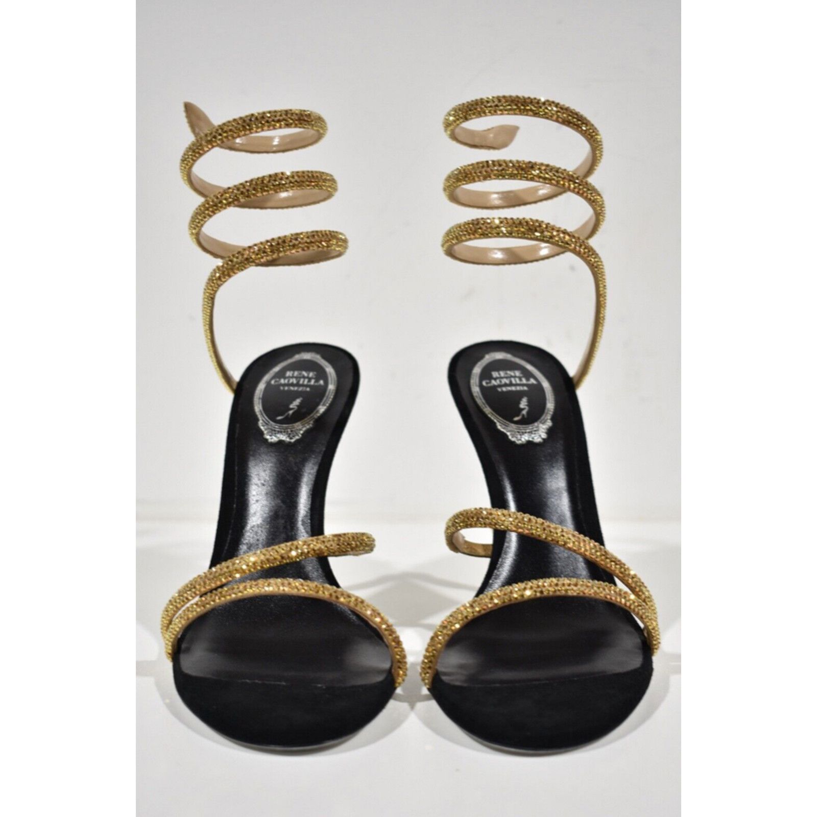 Rene Caovilla Margot Crystal Ankle Wrap Strap Sandal Heel Pump 39 Size US 9 / IT 39 - 6 Thumbnail