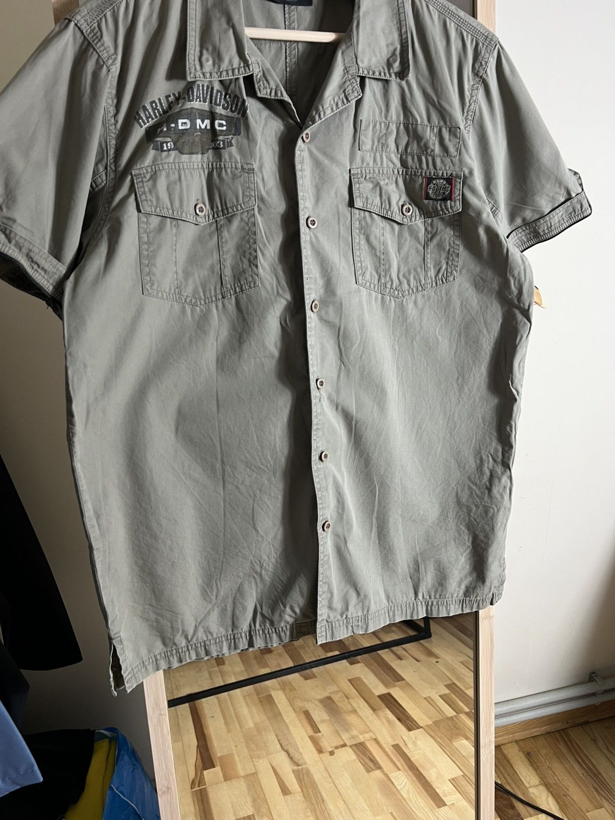 Harley Davidson Harley Davidson Mens Button Down Shirt Large Khaki Patch Size US L / EU 52-54 / 3 - 8 Thumbnail