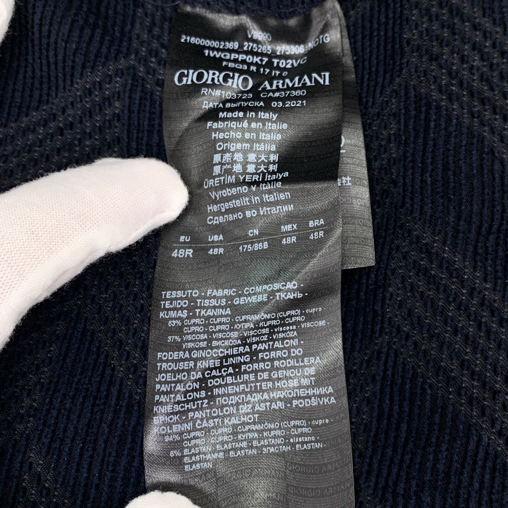 Giorgio Armani Giorgio Armani Mens Chevron Patterned Black Wool Blend Trous Size US 32 / EU 48 - 3 Thumbnail