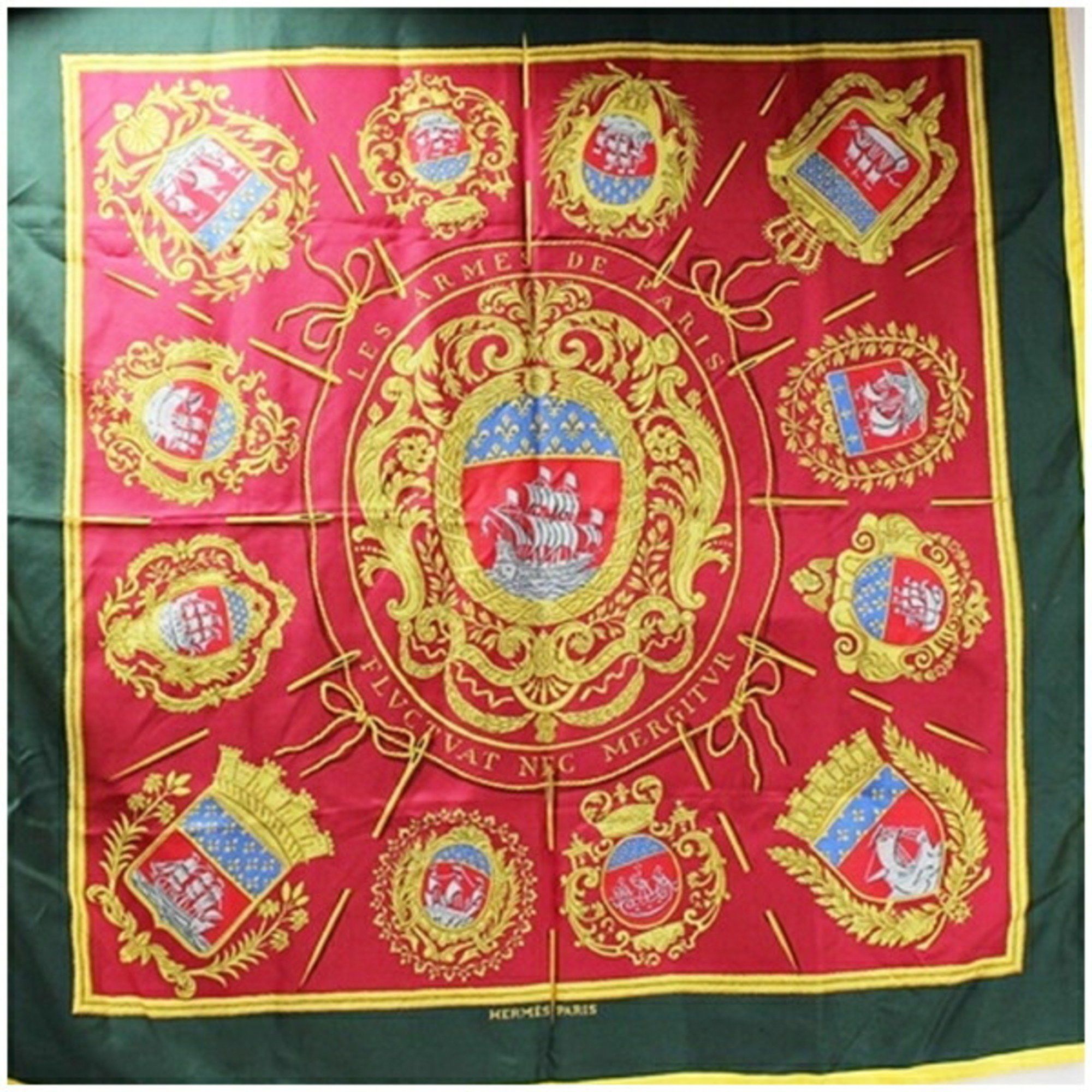 Hermes Hermes scarf muffler Carre 90 LES ARMES PARIS Paris emblem HERMES women's Size ONE SIZE - 1 Thumbnail