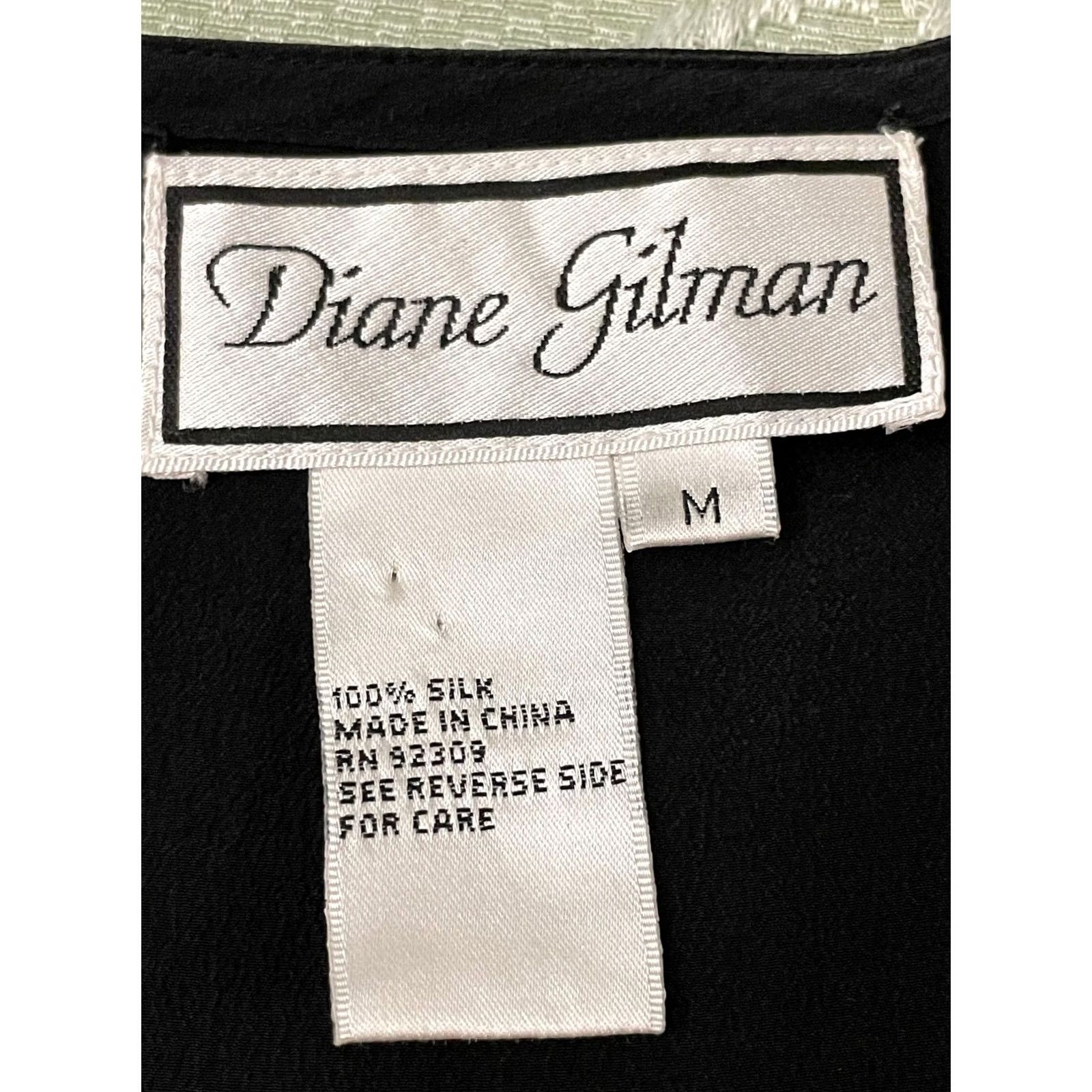 Vintage Diane Gilman Jacket Womens M Black Silk Embroidered Floral Frog Closure Kimono Style Size M / US 6-8 / IT 42-44 - 3 Thumbnail
