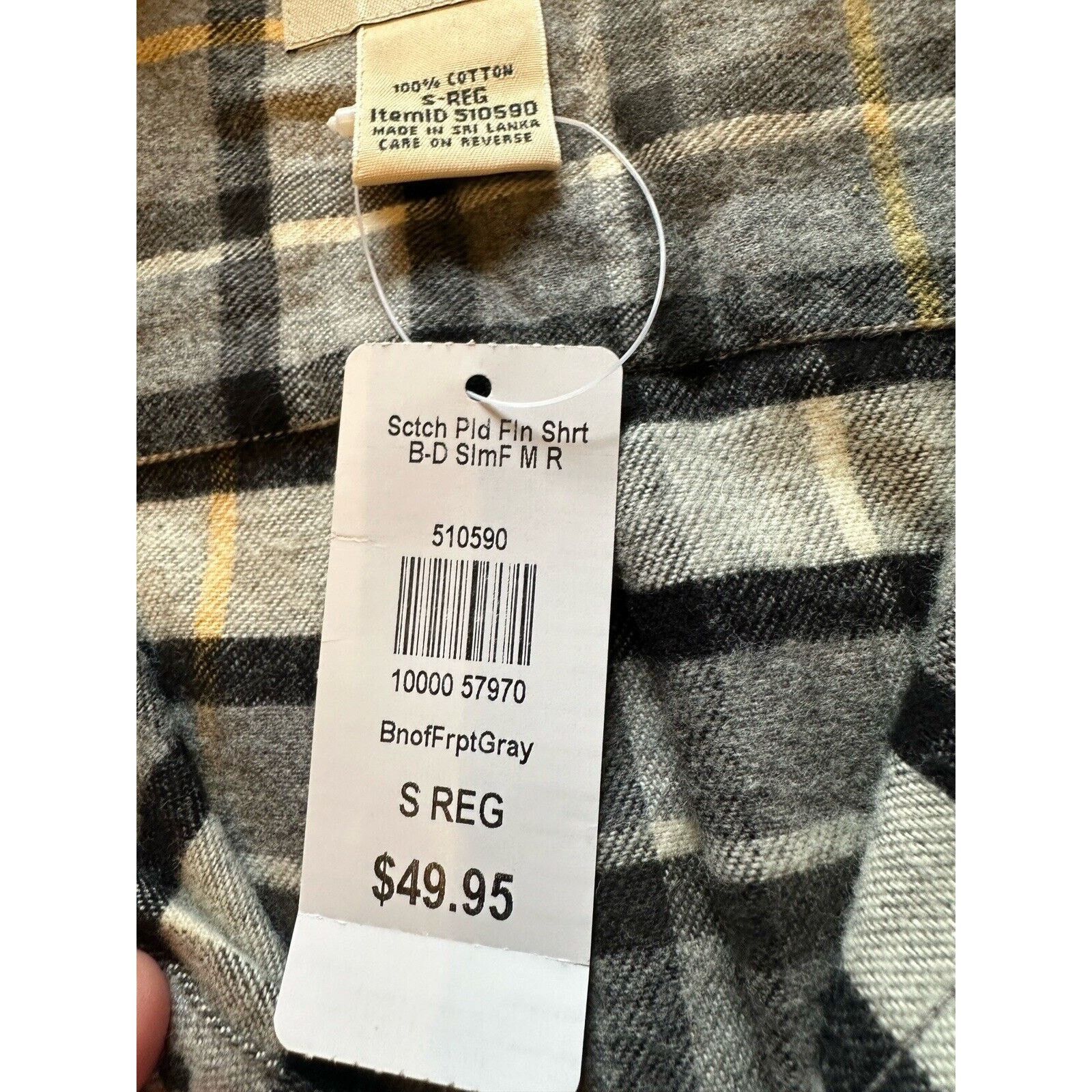 L.L. Bean New LL Bean Flannel Shirt Mens Small Slim Long Sleeve Plaid Size US S / EU 44-46 / 1 - 12 Thumbnail
