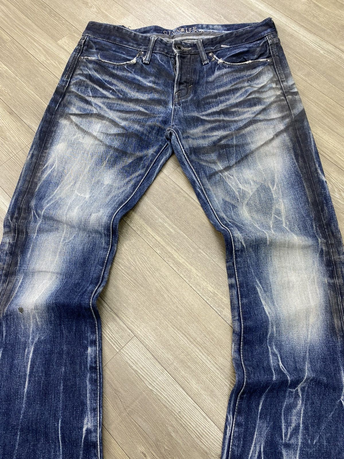 If Six Was Nine 2000s Fuga Cavarize Clawmarks Distressed Faded Flared Jeans Size US 32 / EU 48 - 7 Thumbnail