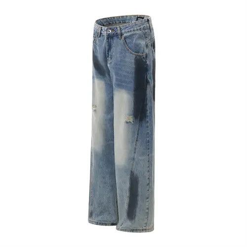 VIBE Street fashion punk patchwork ripped wide-leg jeans y2k Size US 32 / EU 48 - 7 Thumbnail