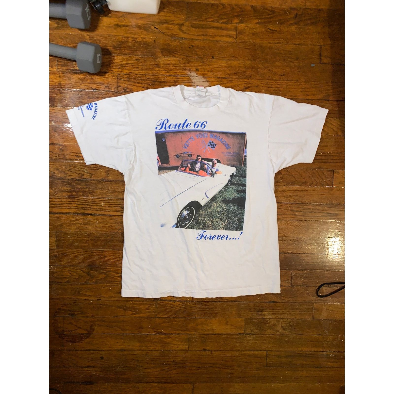 Fruit Of The Loom × Vintage Route 66 Corvette T Shirt Large Vette Vues Triple Print USA Size US M / EU 48-50 / 2 - 10 Thumbnail
