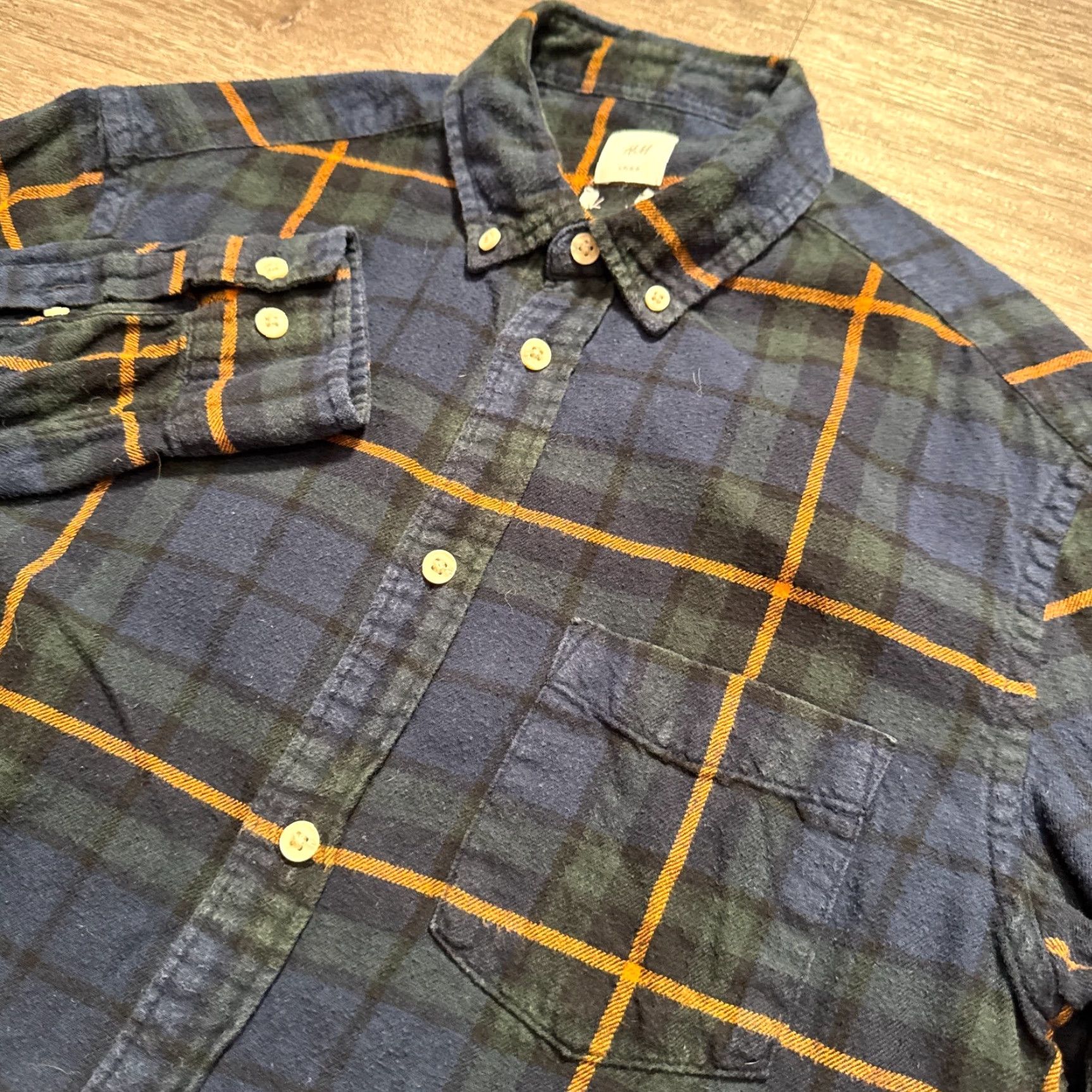 H&M H&M Shirt Mens Small Blue Plaid Flannel Pocket Long Sleeve Button Up Casual Size US S / EU 44-46 / 1 - 2 Thumbnail
