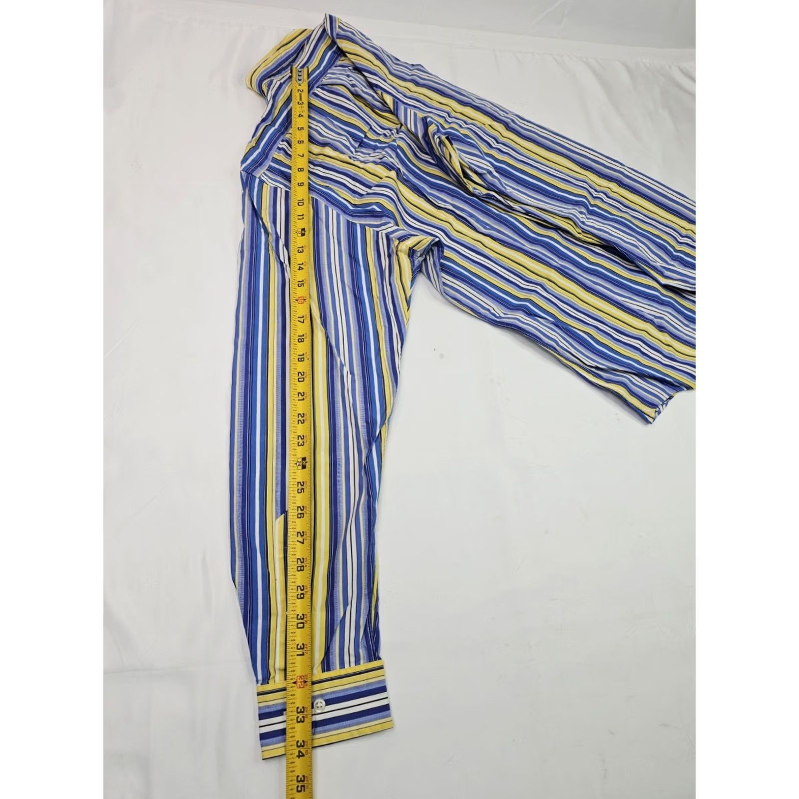 Polo Ralph Lauren Polo Ralph Lauren Button-Up Shirt Men L Custom Fit Stripe Blue Yellow Neck 16.5 Button-Down Sleeve Long Chrome? Size US L / EU 52-54 / 3 - 8 Thumbnail