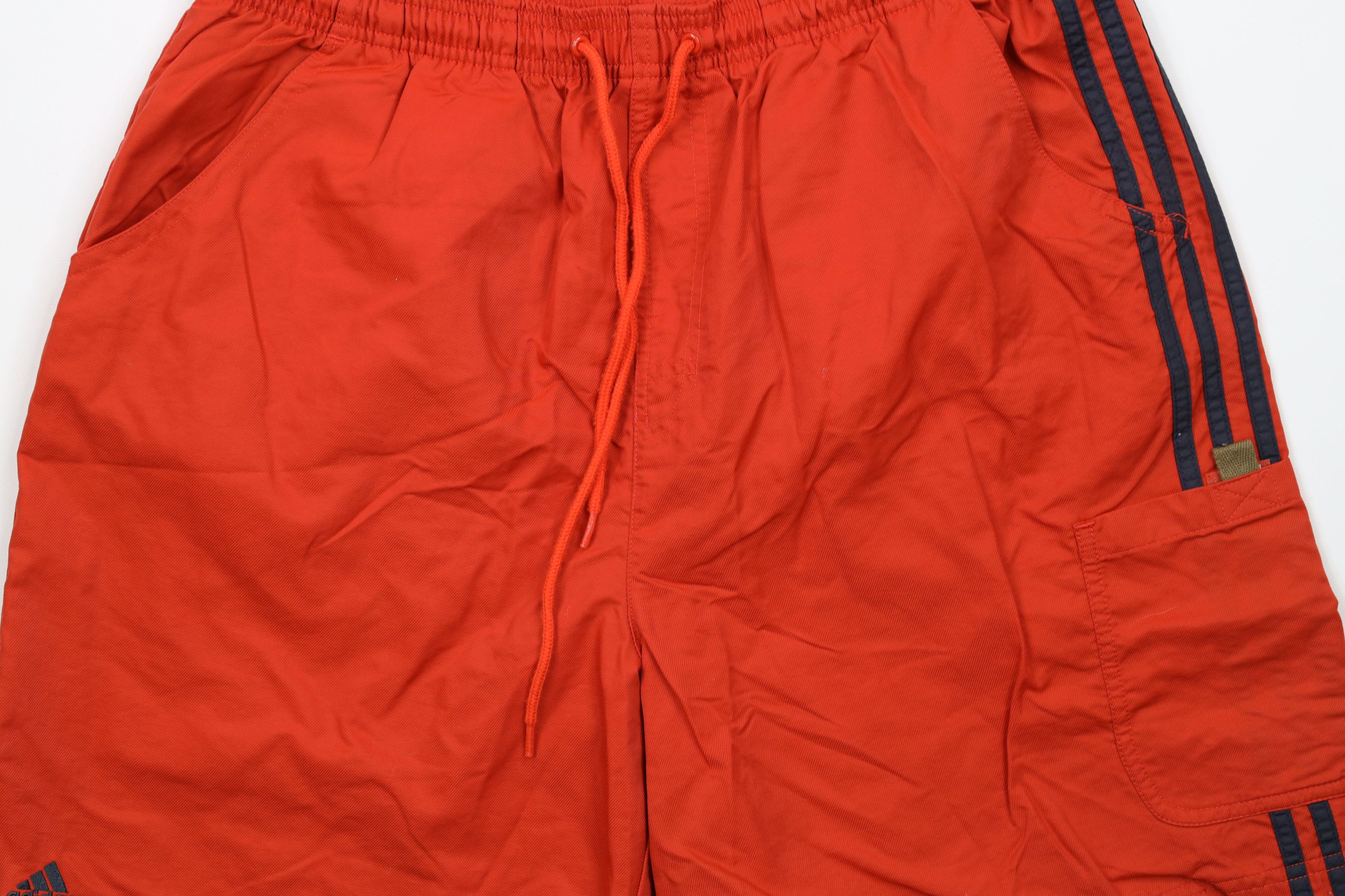 Adidas × Vintage Vintage 90s Adidas Striped Above Knee Shorts Orange Nylon Size US 34 / EU 50 - 3 Thumbnail