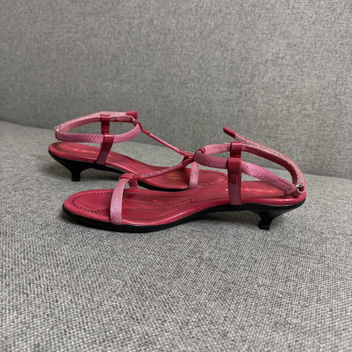 Prada 00s Prada Sport T Bar Strap Kitten Heels in Pink 36 Size US 6.5 / IT 36.5 - 10 Thumbnail