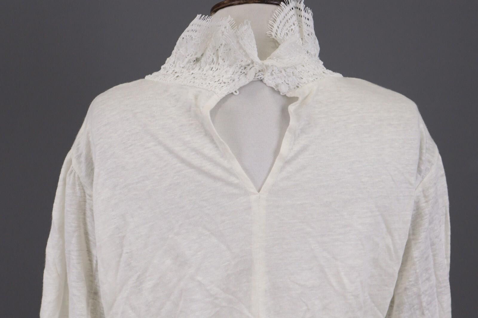 Designer Claudie Pierlot Teacher White Floral Blouse Shirt Size 3 Size M / US 6-8 / IT 42-44 - 10 Thumbnail