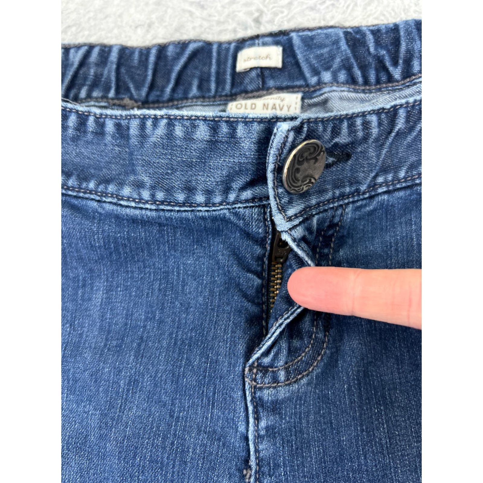 Old Navy VINTAGE Old Navy Womens Flared Maternity Jeans 12 Blue Denim Stretch Low Rise 5-Pocket Size 34" / US 12 / IT 48 - 5 Thumbnail