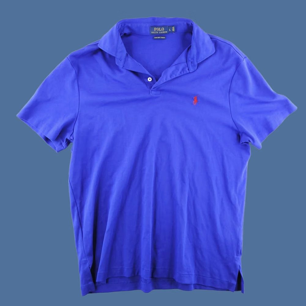 Polo Ralph Lauren Polo Ralph Lauren Polo Mens Large Blue Pima Cotton Short Sleeve Polo Shirt, Collared, 100% Authenticity Guaranteed, Regular Fit, Blue Size US L / EU 52-54 / 3 - 1 Thumbnail
