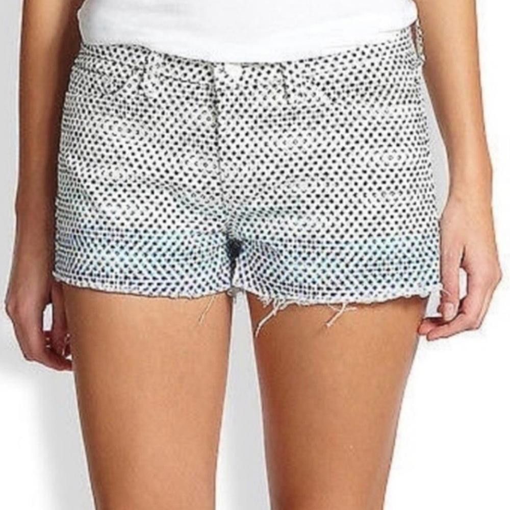J Brand J Brand Cut Off Ombre Dot Frayed Hem Denim Cut Off Shorts 26 Size 26" / US 2 / IT 38 - 1 Thumbnail