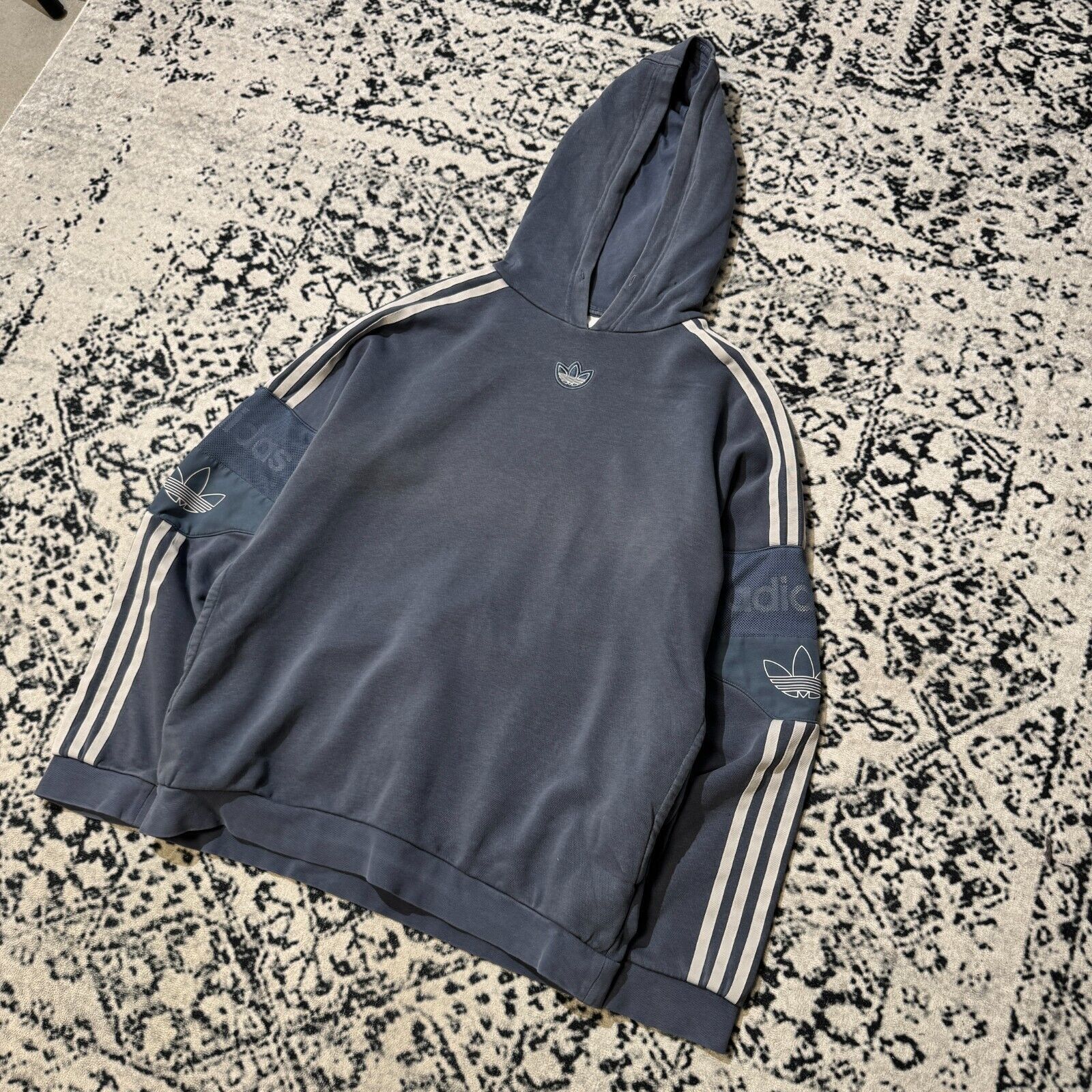 Adidas × Vintage Vintage Adidas Blue Cotton Hoodie Size XS Y2K Center Logo Size US XS / EU 42 / 0 - 2 Thumbnail