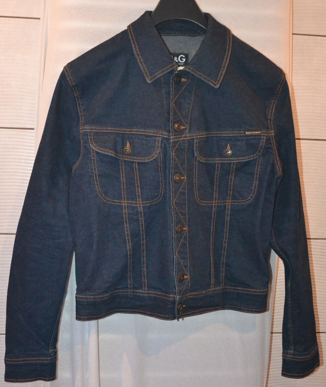 image of Dolce Gabbana D&g Denim Trucker M Vintage Jacket in Navy, Women's (Size Medium)