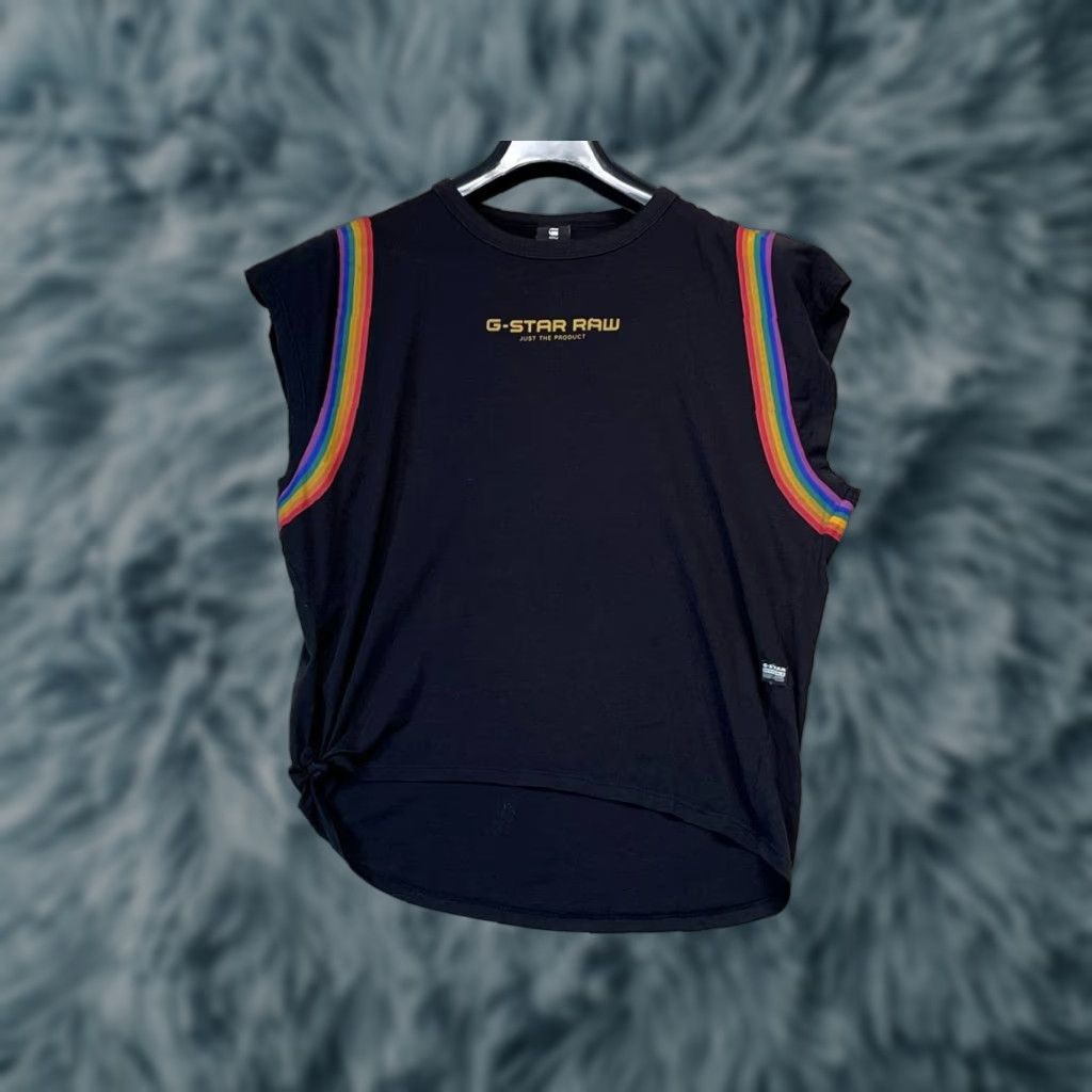 Rainbow RAW Logo T-Shirt Pride Black Rainbow Sleeveless Women Size Small Size S / US 4 / IT 40 - 1 Thumbnail