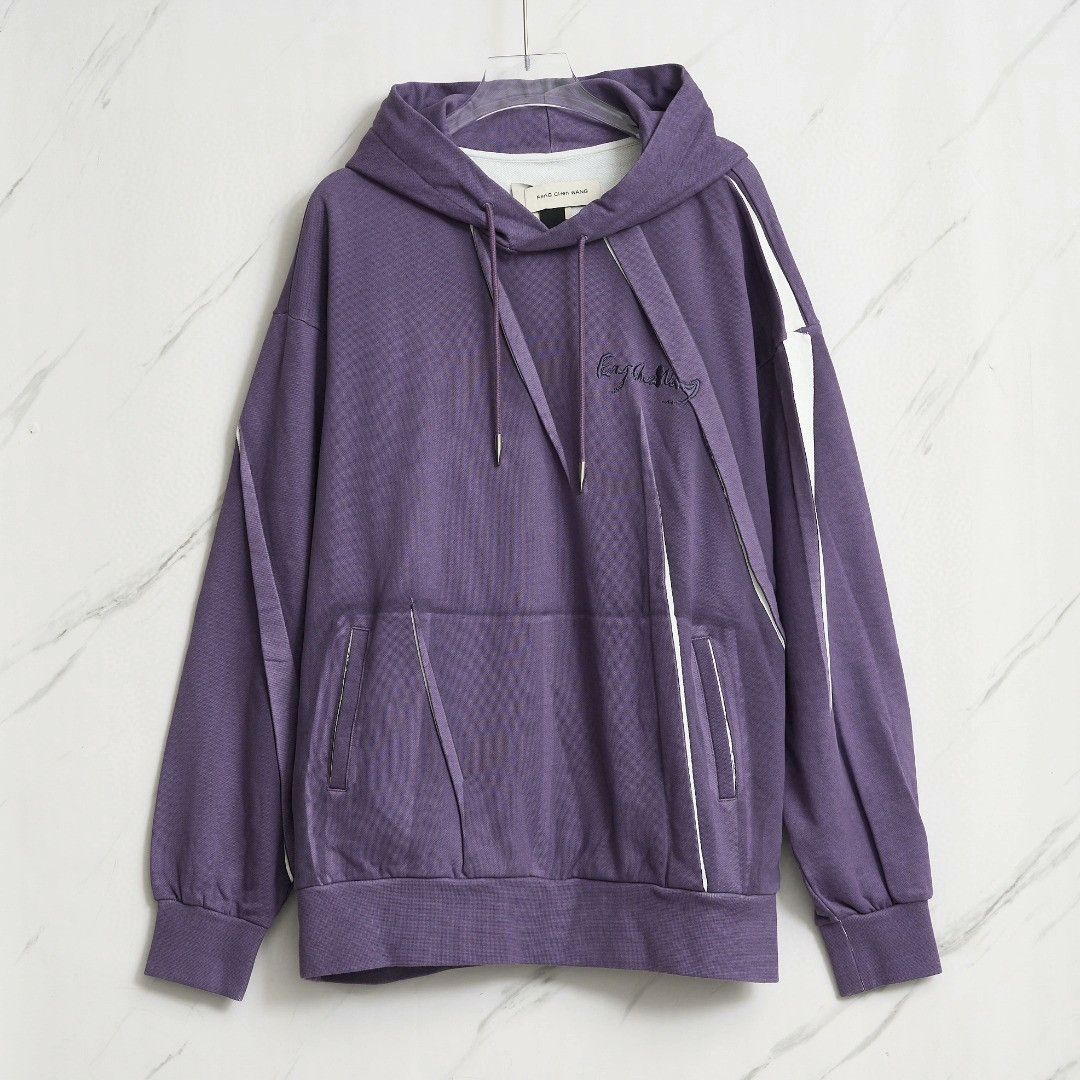Feng Chen Wang Feng Chen Wang Men's Embroidered Crinkled Hoodie Size US M / EU 48-50 / 2 - 1 Thumbnail
