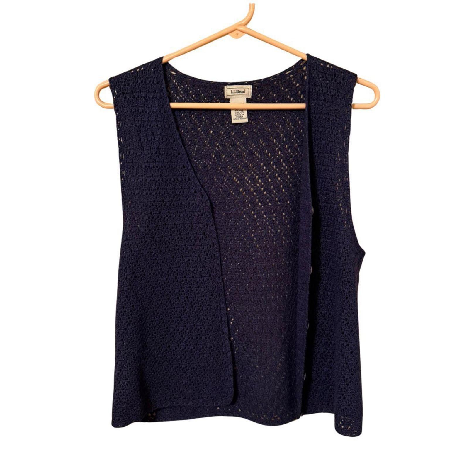 L.L. Bean Vintage 90s LL Bean Silk and Wool Crochet Vest Size XS / US 0-2 / IT 36-38 - 3 Thumbnail