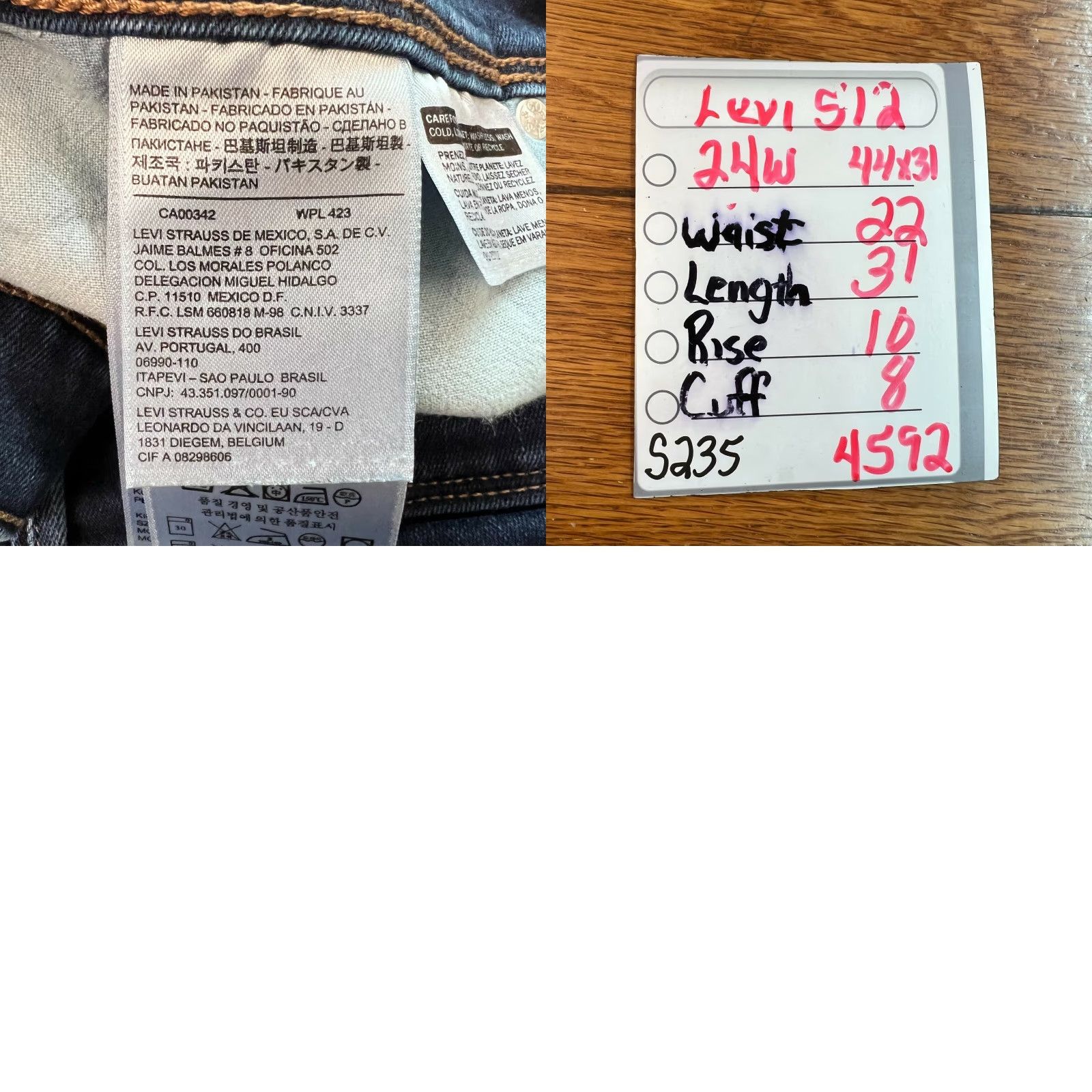 Levi's Levis 512 Womens Mid Rise Perfectly Shaping Skinny Blue Denim Jeans Size 24W Size 42" / US 20 - 8 Thumbnail