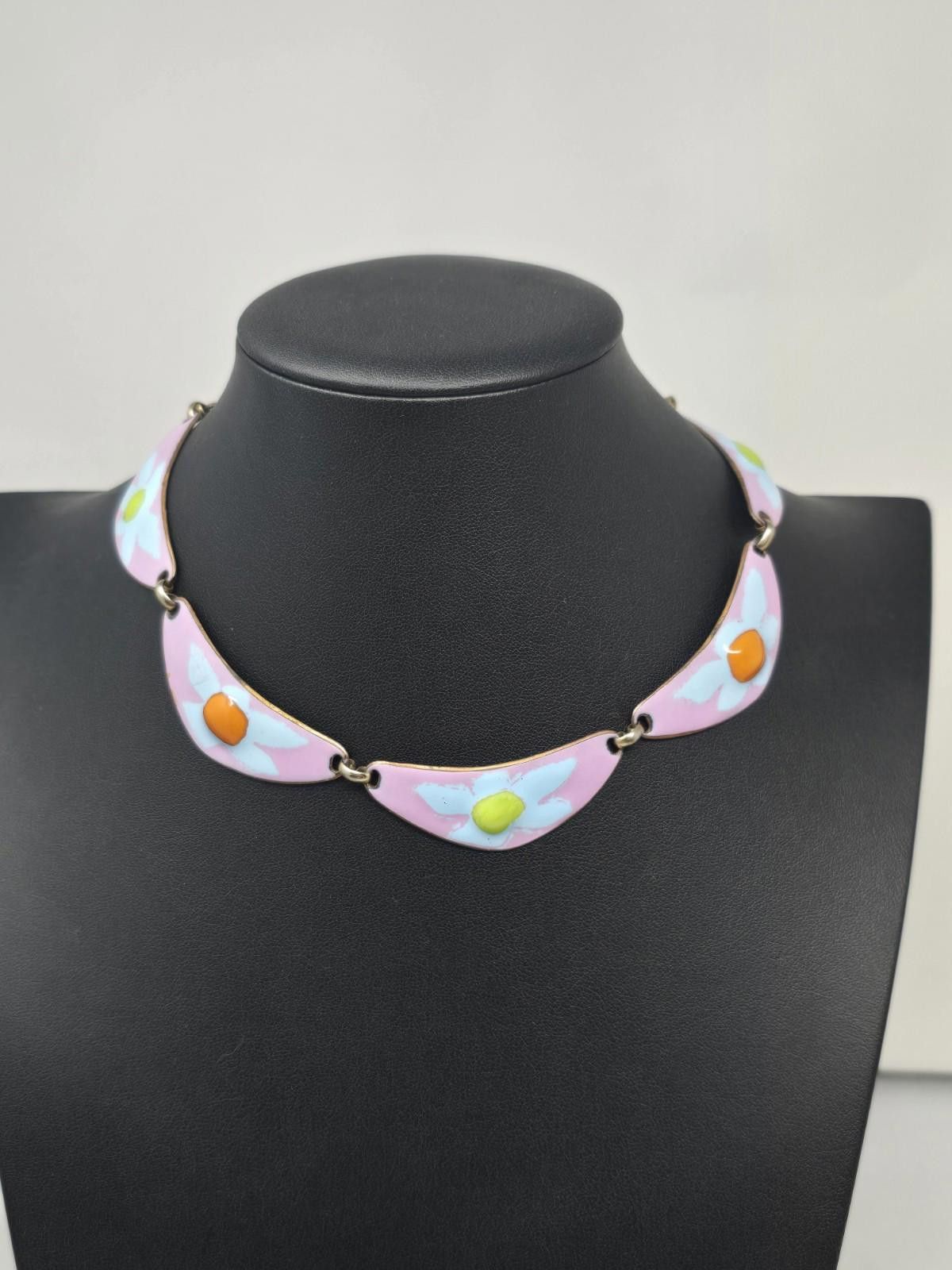 Other Vintage Kay Denning Enamel Flower Necklace Size ONE SIZE - 1 Thumbnail