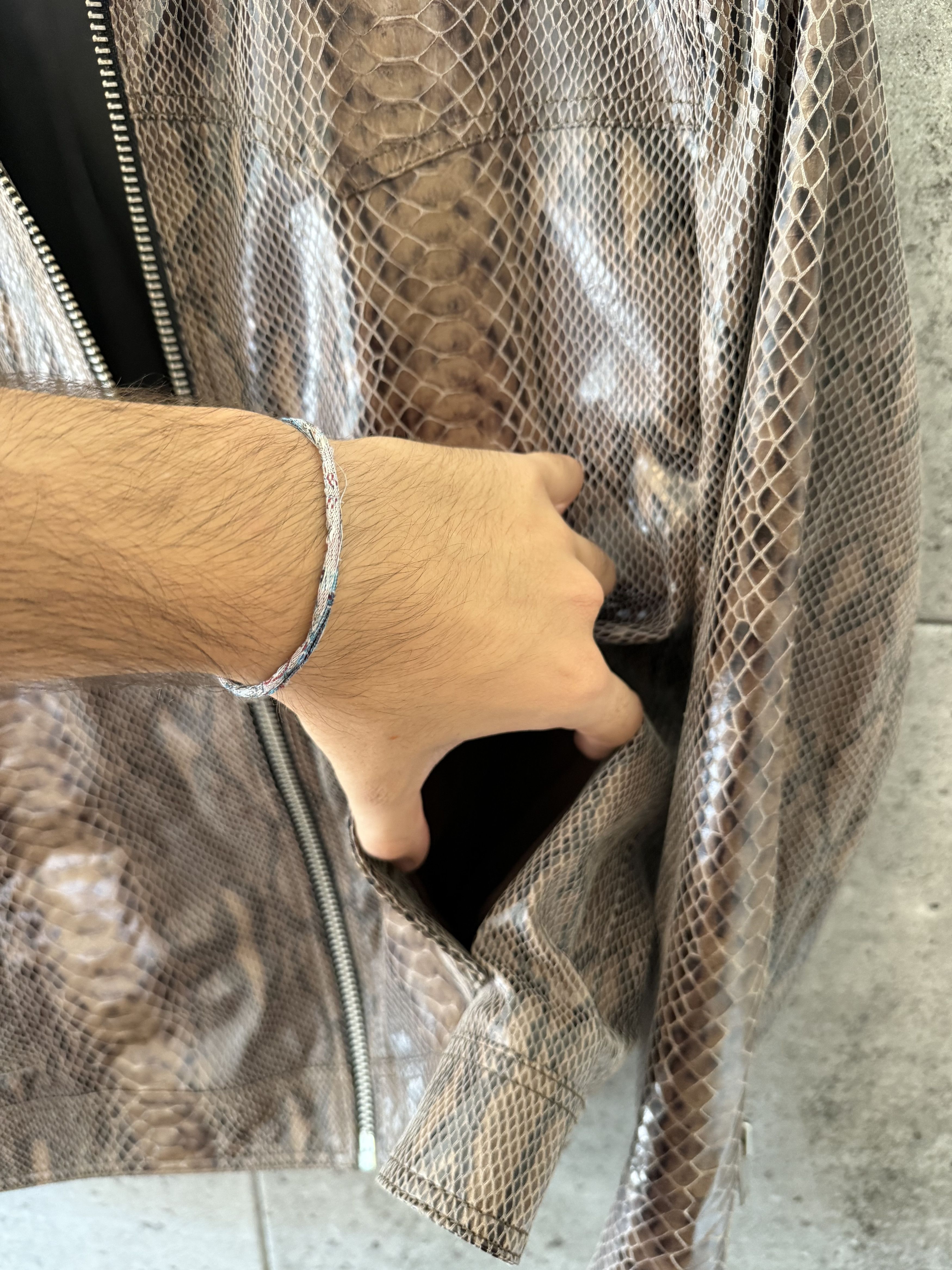 Vintage Vintage 100 percent python skin snake skin biker jacket Size US L / EU 52-54 / 3 - 6 Thumbnail