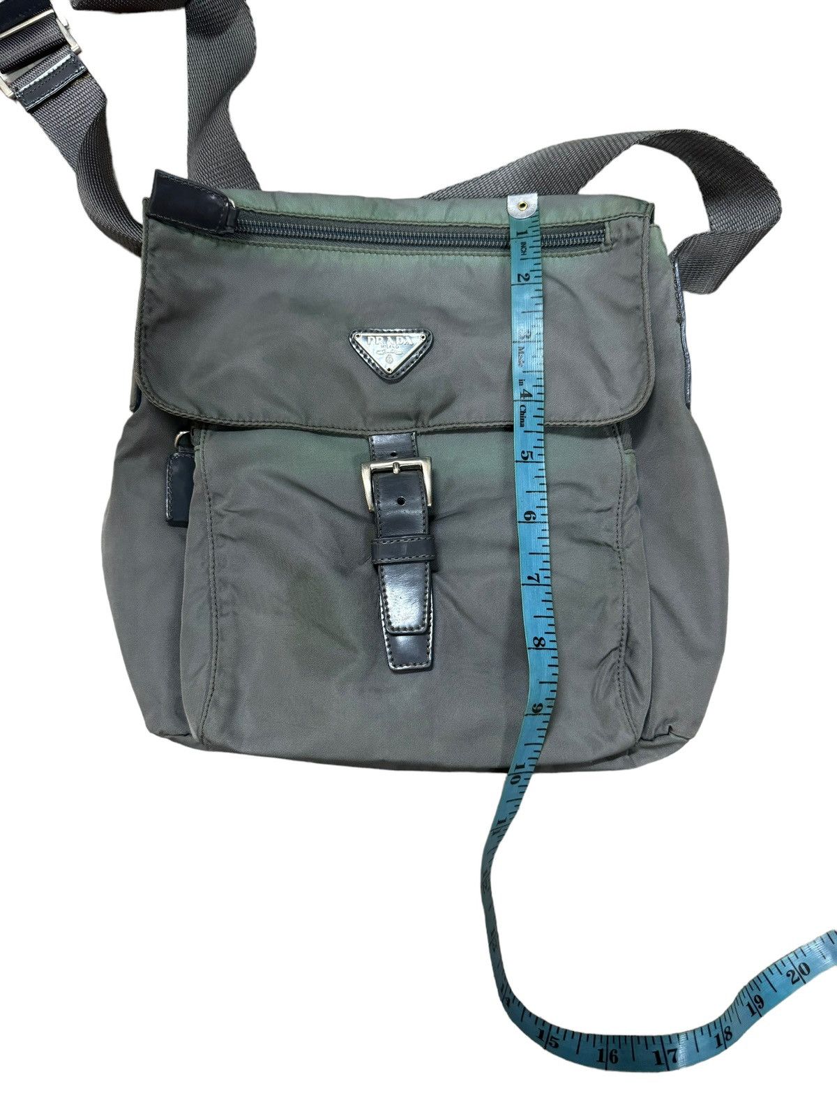 Prada Vtg🔥Prada Tessuto Nylon Green Buckle Crossbody Shoulder Bag Size ONE SIZE - 19 Thumbnail