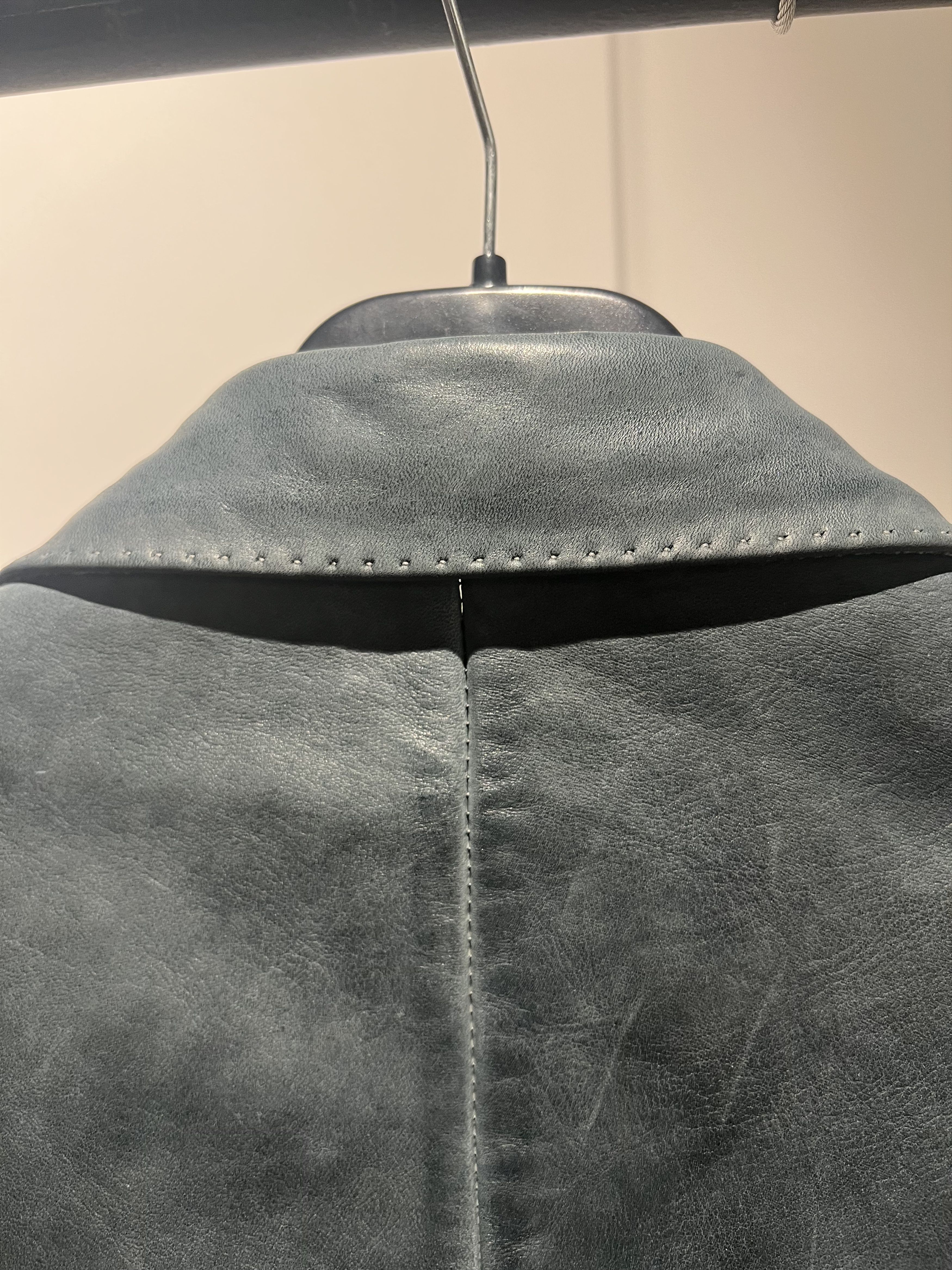 Carol Christian Poell Blue LM/2638-IN CORS-PNC/23 Leather Coat Size US L / EU 52-54 / 3 - 9 Thumbnail