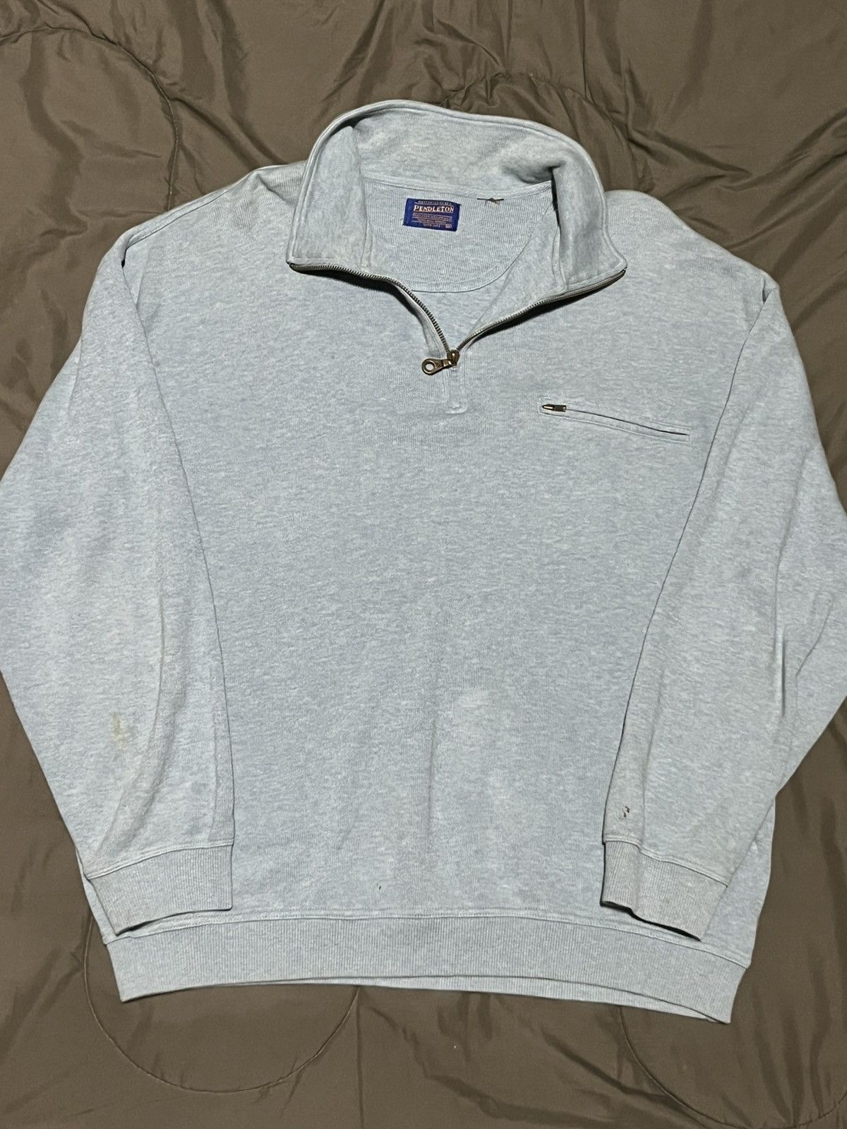 Pendleton Light Blue Pendleton Quarter-Zip Sweater Size US XL / EU 56 / 4 - 3 Thumbnail