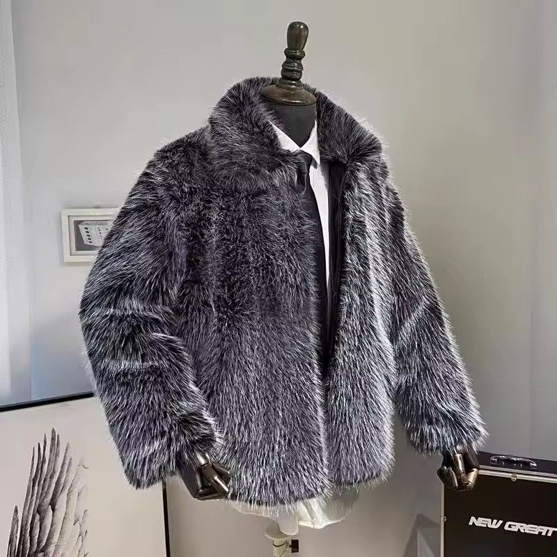 Other Streetwear Faux Fur Warm Luxury Trendy Gray Jacket Coat Size US L / EU 52-54 / 3 - 3 Thumbnail