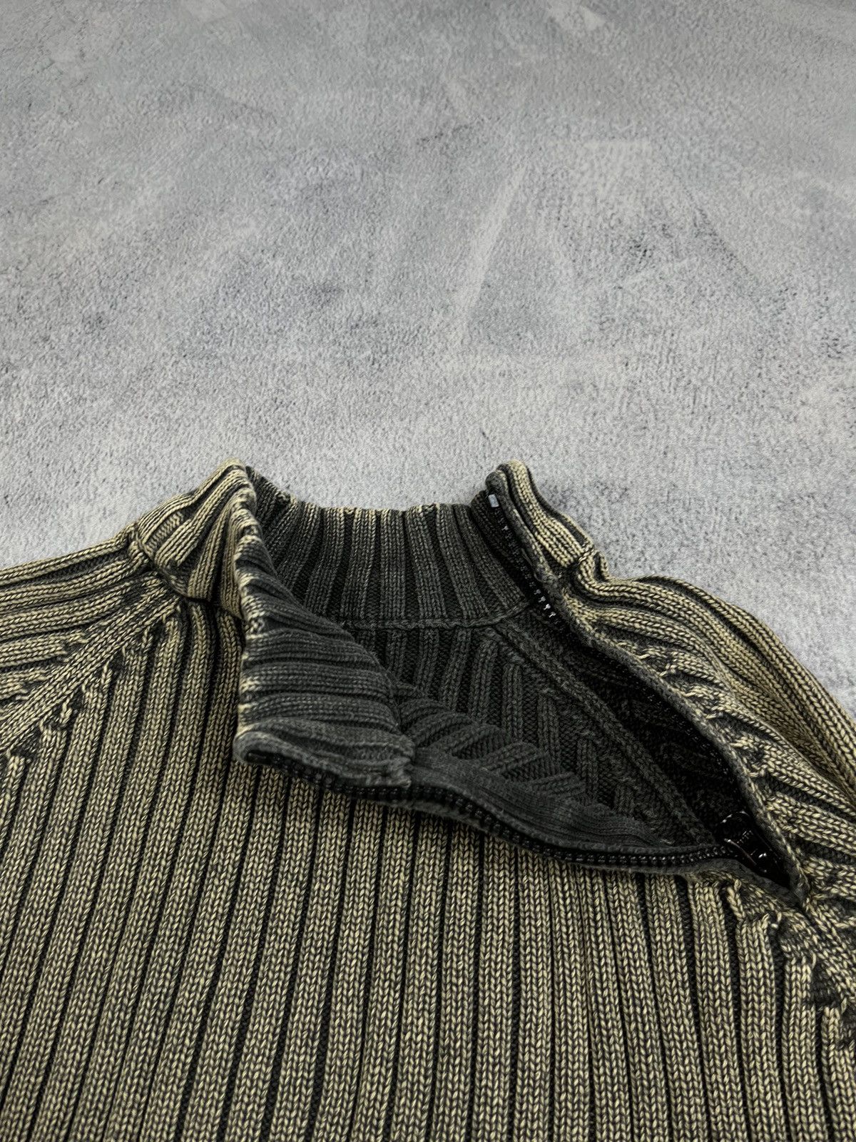 Vintage Y2K Japanese ribbed 1/4 zip sweater streetwear S