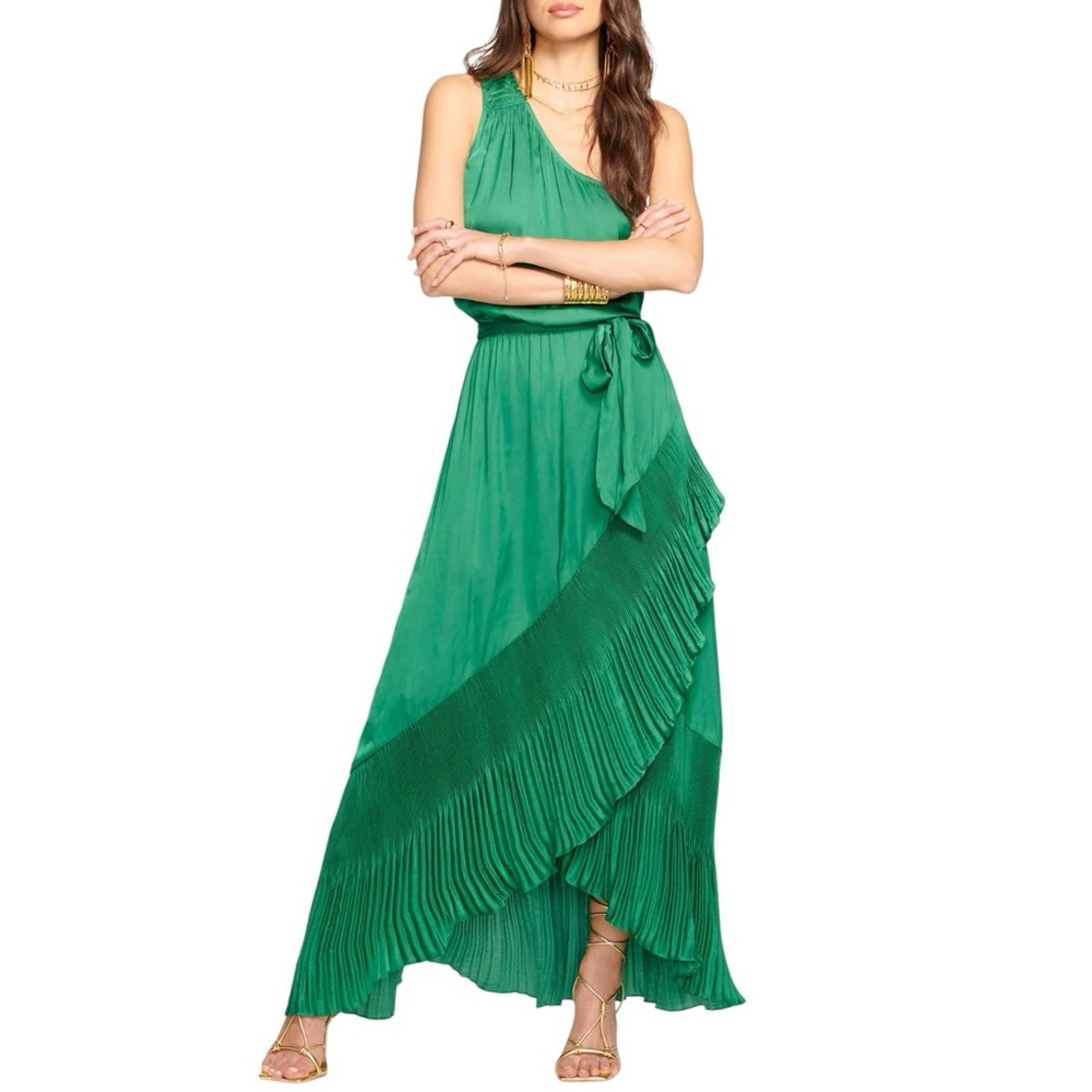 Ramy Brook Ramy Brook Nadine Dress Gown in Emerald Green size XS Size XS / US 0-2 / IT 36-38 - 1 Thumbnail