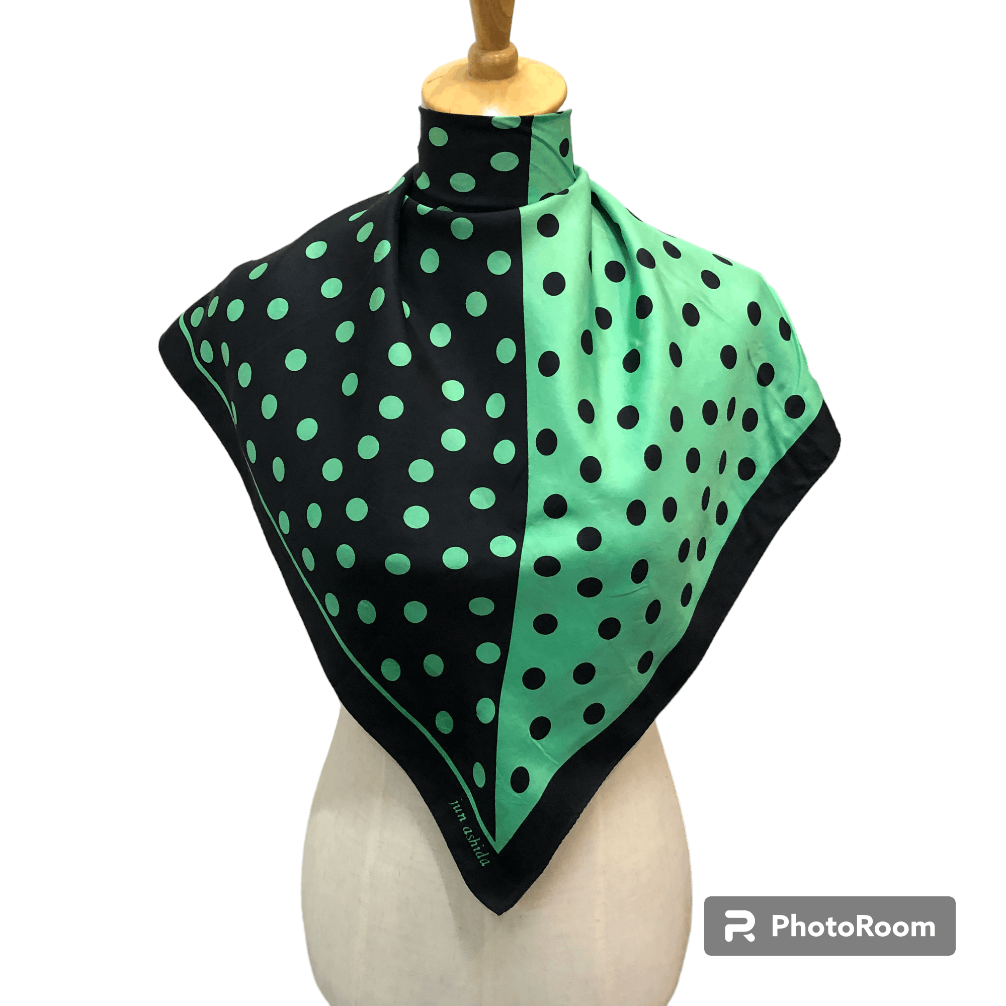 Vintage Jun Ashida Polka Dots Silk Scarf M1341 Size ONE SIZE - 1 Thumbnail