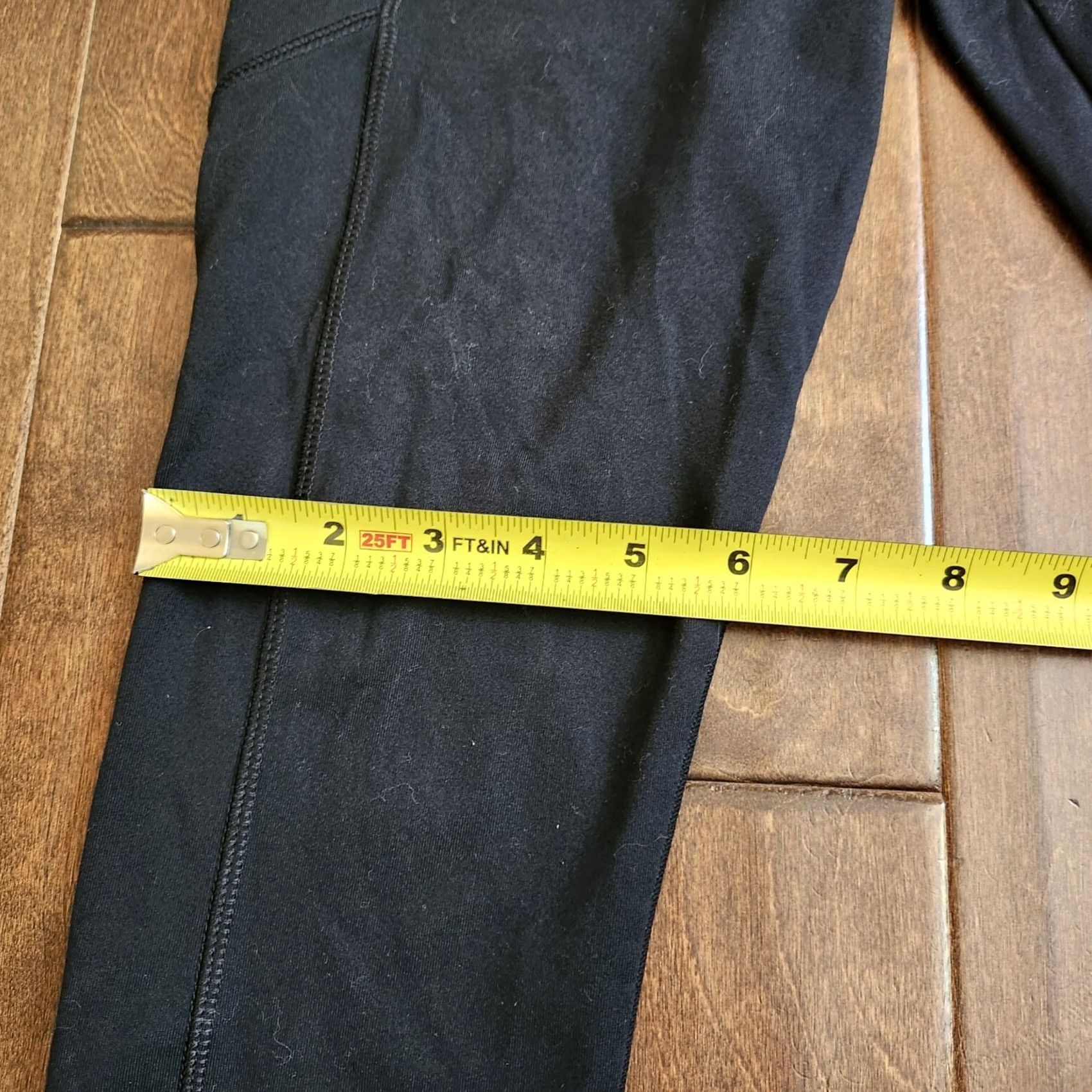 Forever 21 FOREVER 21 Women's Black Leggings Ankle XS Pockets Activewear Gym Yoga Running - Solid Black, Pull On, Machine Washable - Women Mens? Size 26" / US 2 / IT 38 - 5 Thumbnail