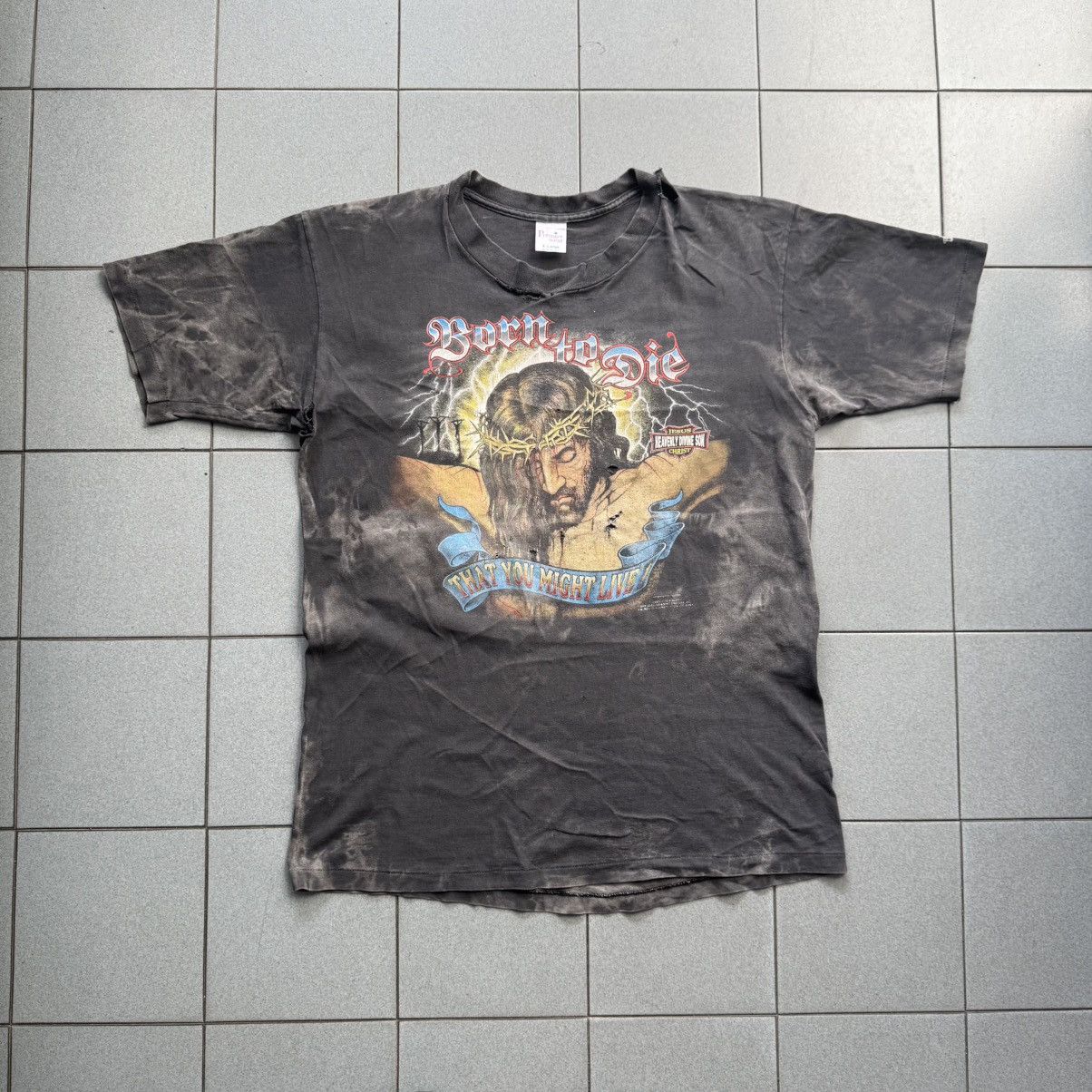 BORN TO DIE 90s VINTAGE TEE JESUS トップス