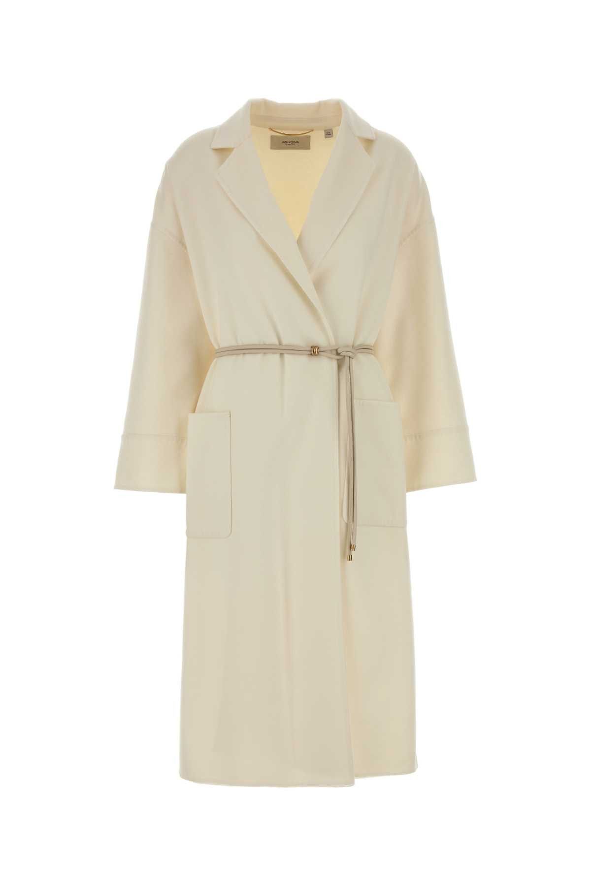 Agnona Ivory Wool Blend Coat Size M / US 6-8 / IT 42-44 - 1 Thumbnail
