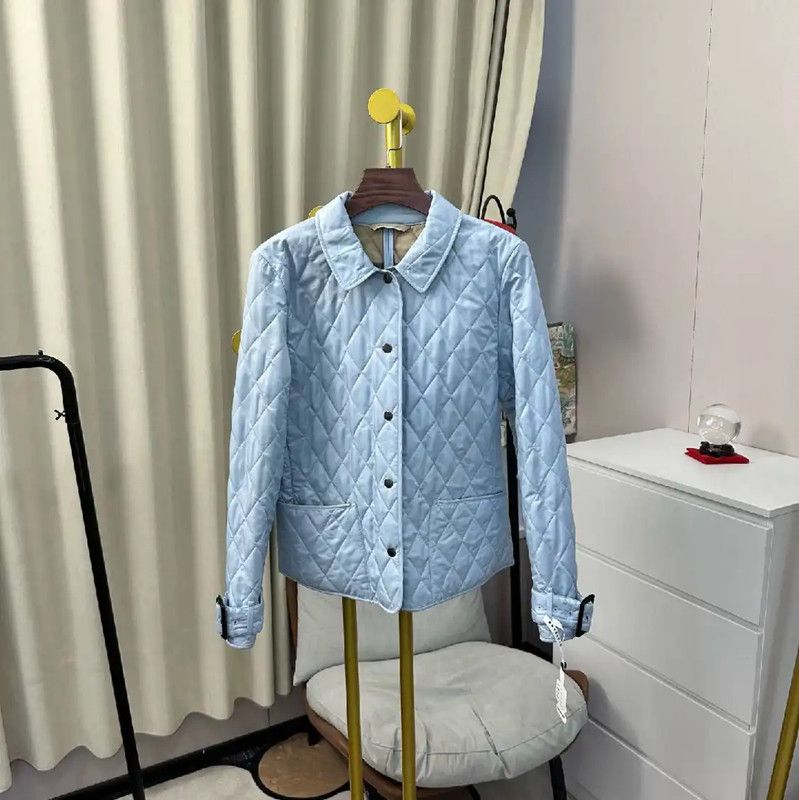 Burberry Burberry Light Blue Quilted Cotton Jacket Size M / US 6-8 / IT 42-44 - 1 Thumbnail
