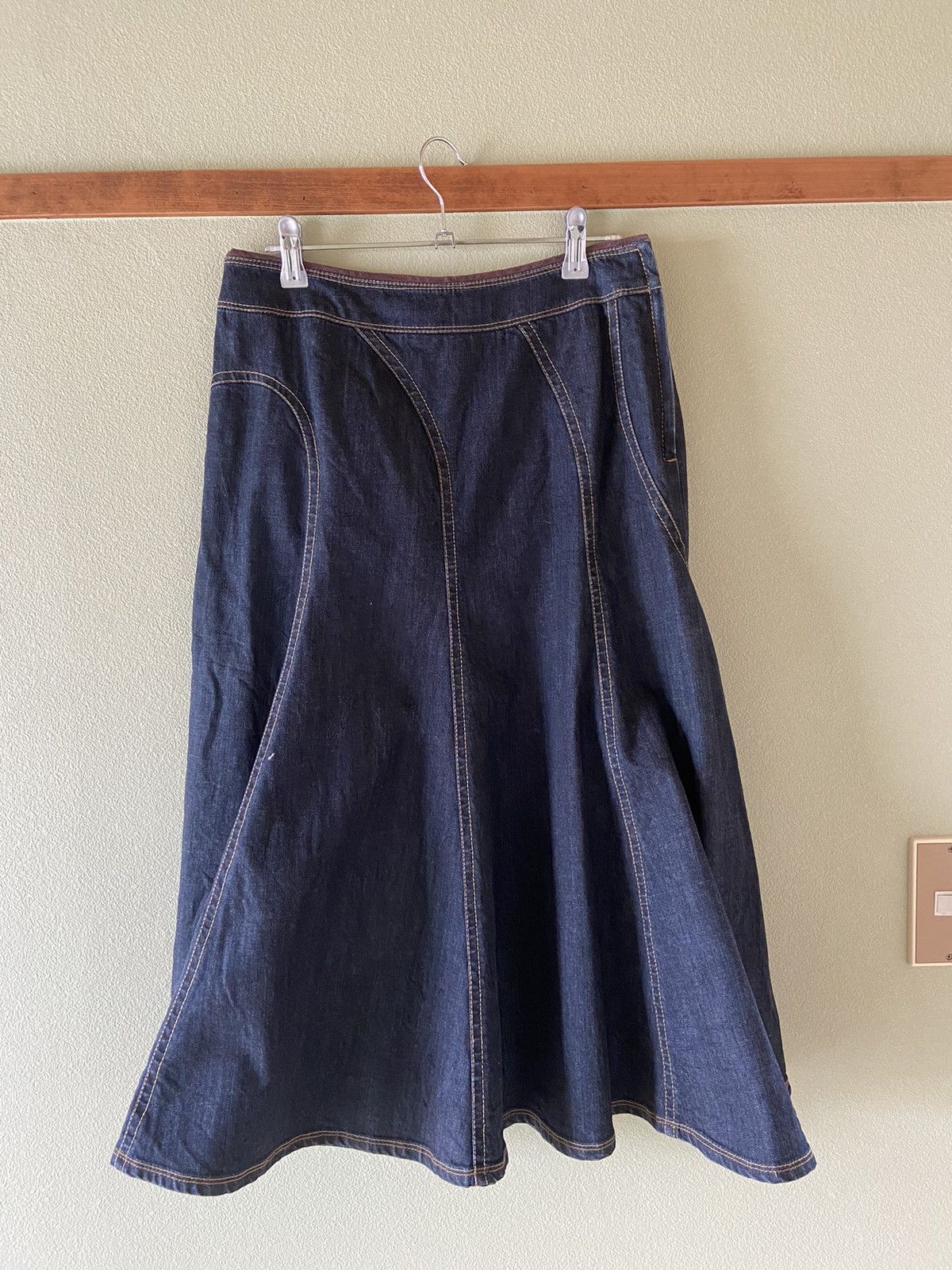 Hiroko Koshino Homme × Japanese Brand × Vintage Hiroko Koshino Denim Skirt Size 28" / US 6 / IT 42 - 1 Thumbnail
